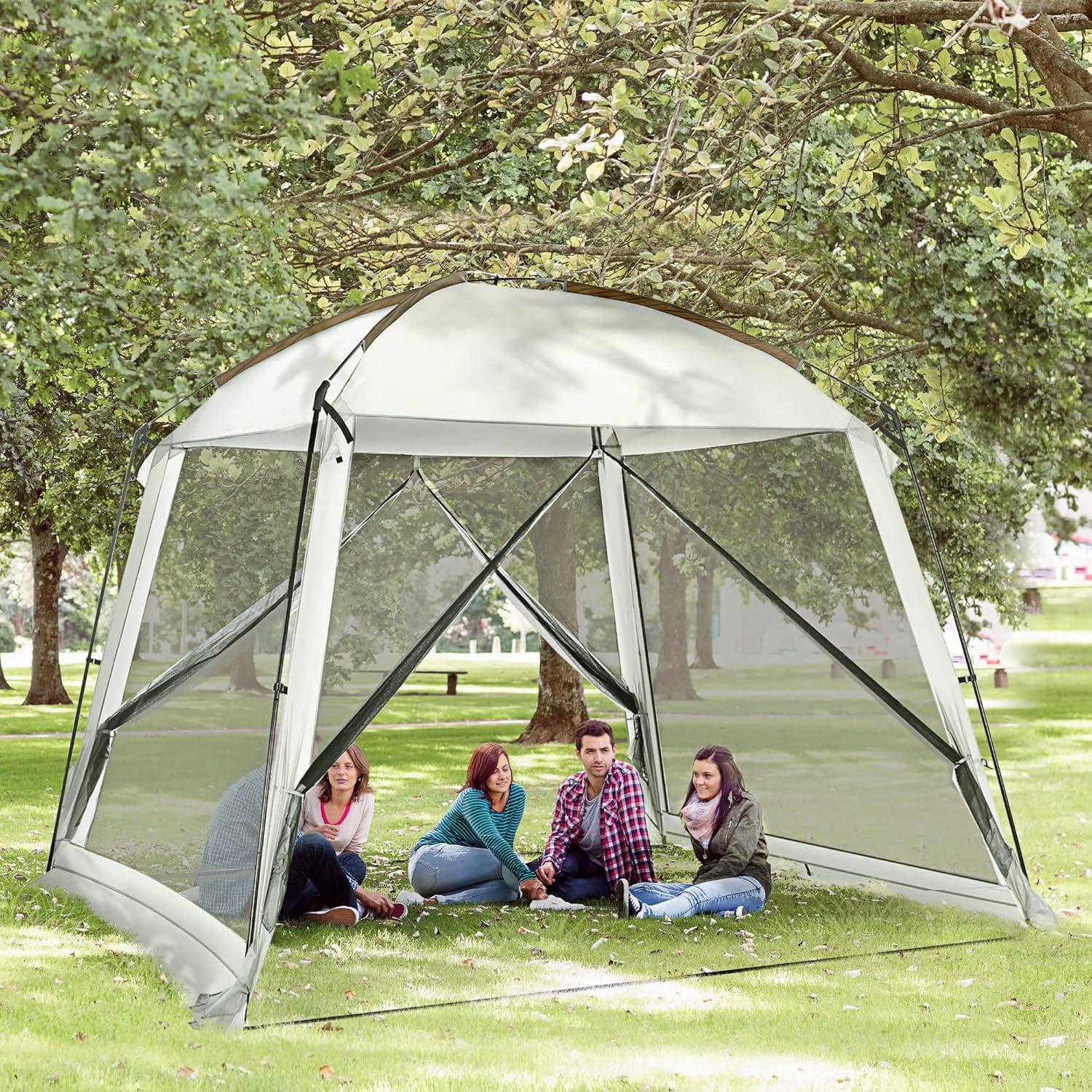 Carpa de Pantalla Outsunny 10x10 ft UV50+ para 6-8 Personas