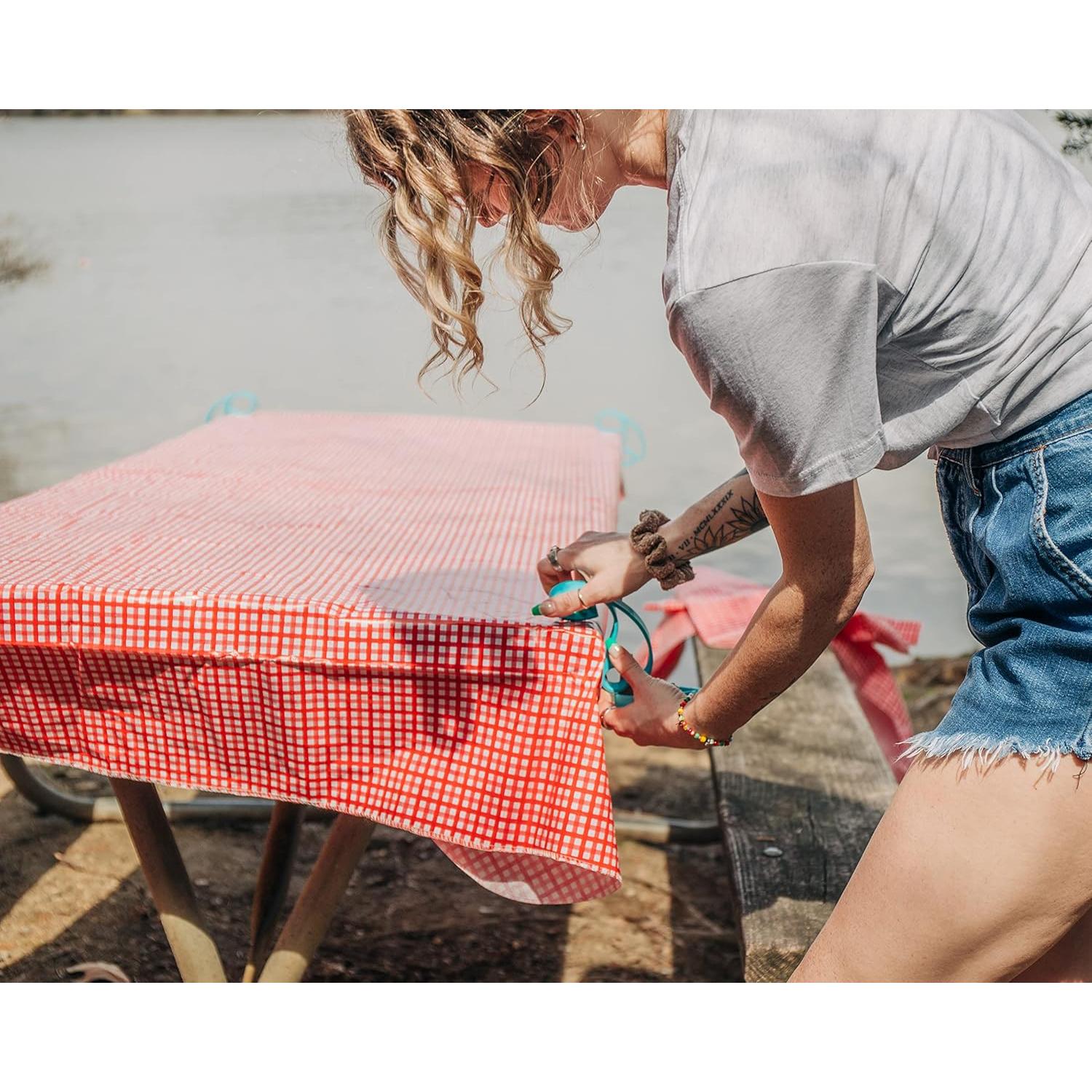 Abrazaderas Retro para Manteles Camco - Paquete de 4 - Diseño RV