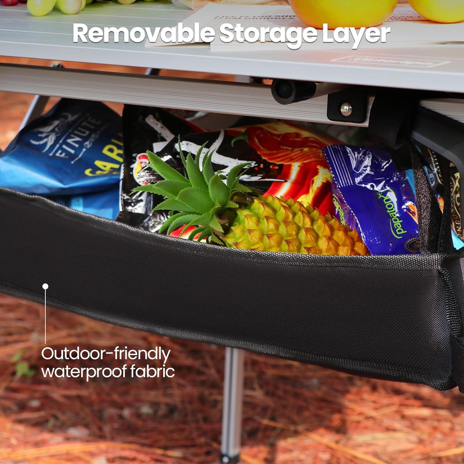 Mesa de Camping Plegable OuterSpa 70.1x70.1cm Aluminio Plata