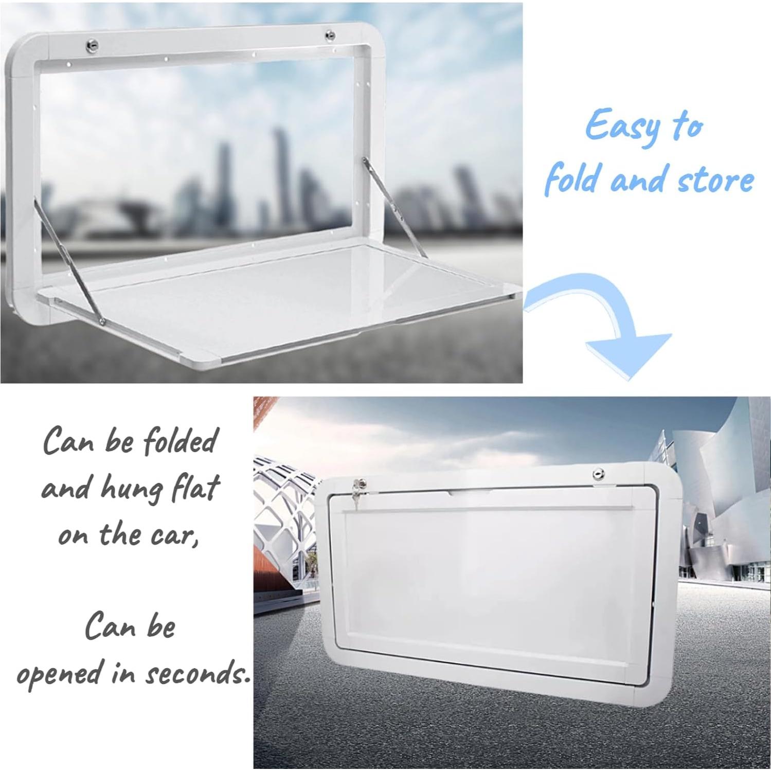 Mesa Plegable para RV HWHongRV 80x45 cm Aluminio Blanca