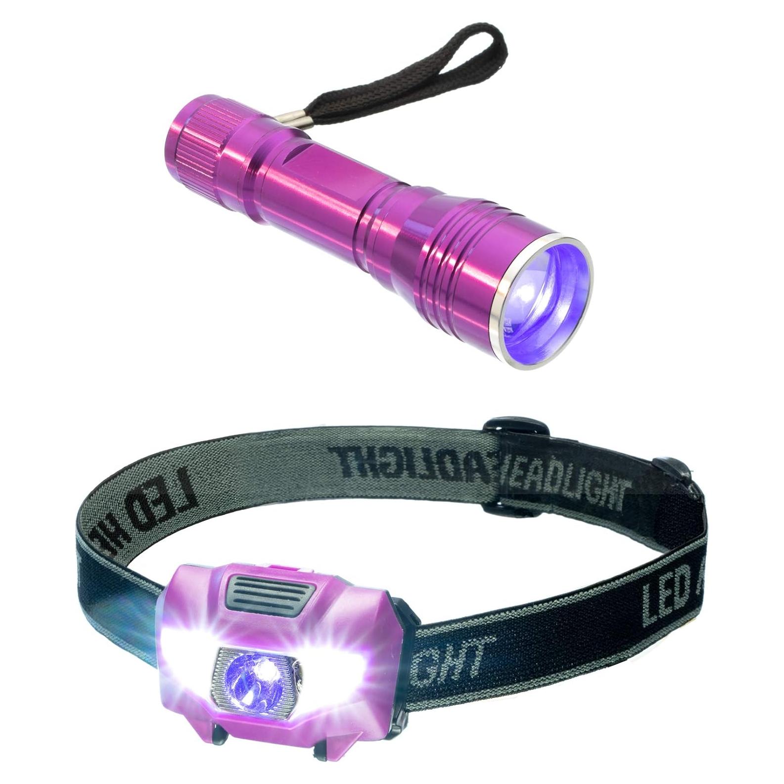 Linterna Frontal LED Blanca y Luz Negra SE ES-UV395-2