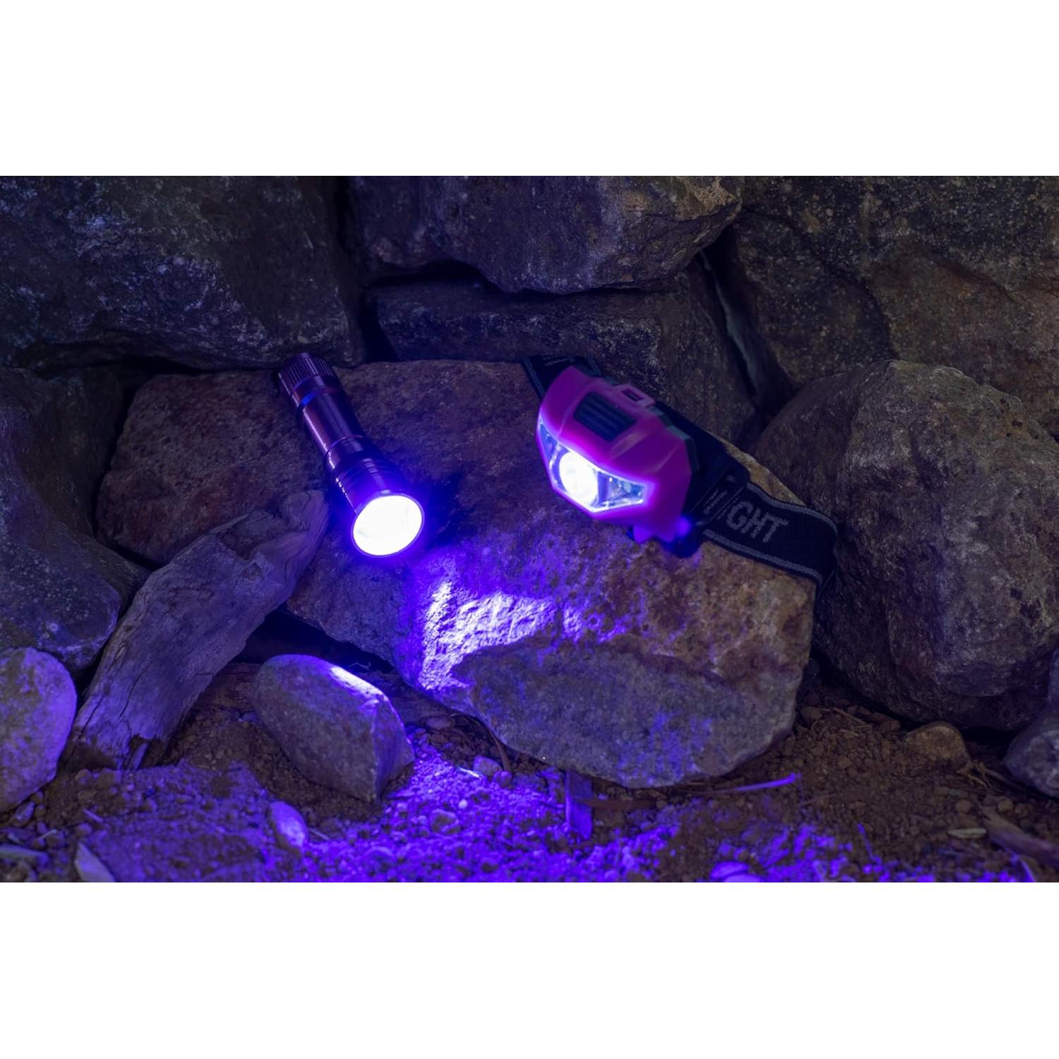 Linterna Frontal LED Blanca y Luz Negra SE ES-UV395-2