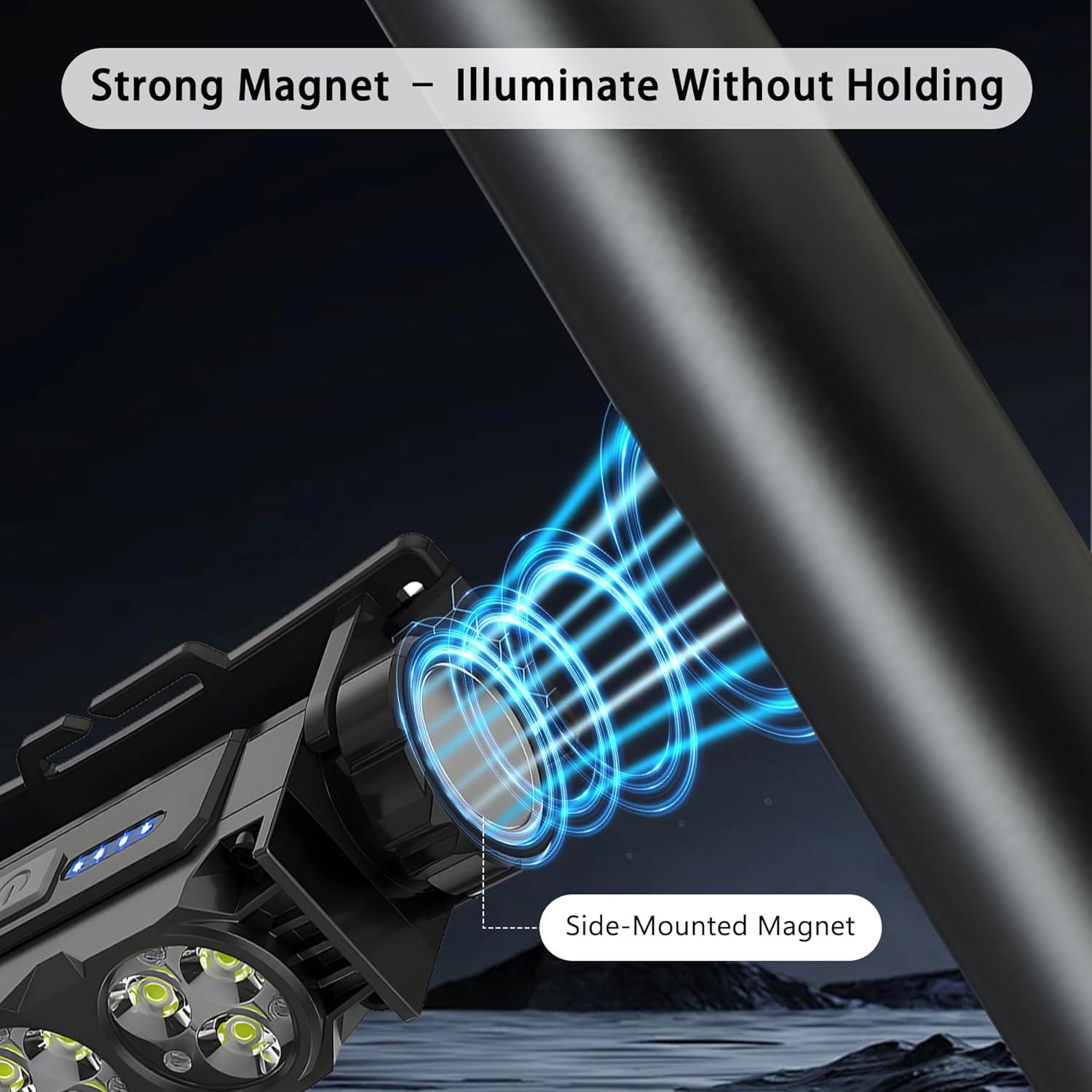 Linterna Frontal LED Recargable LEZE 6 Núcleos 120° Ajustable