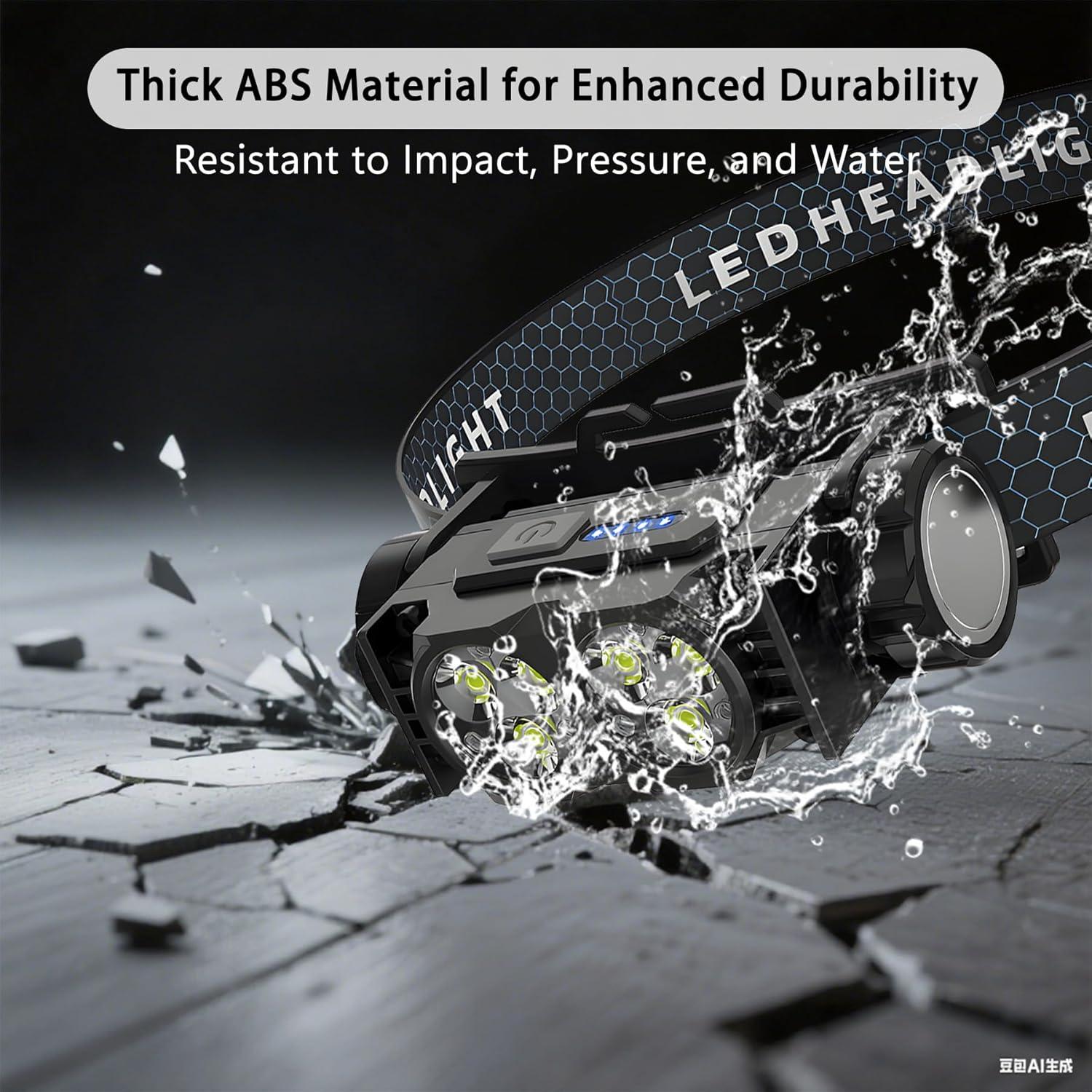 Linterna Frontal LED Recargable LEZE 6 Núcleos 120° Ajustable