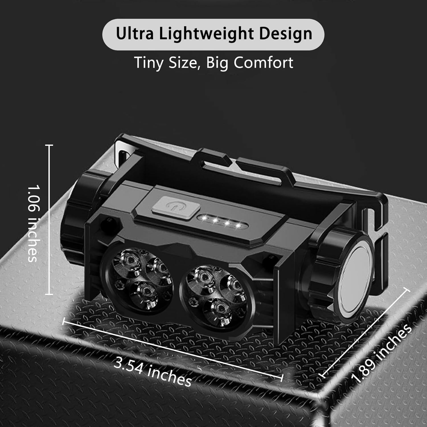 Linterna Frontal LED Recargable LEZE 6 Núcleos 120° Ajustable