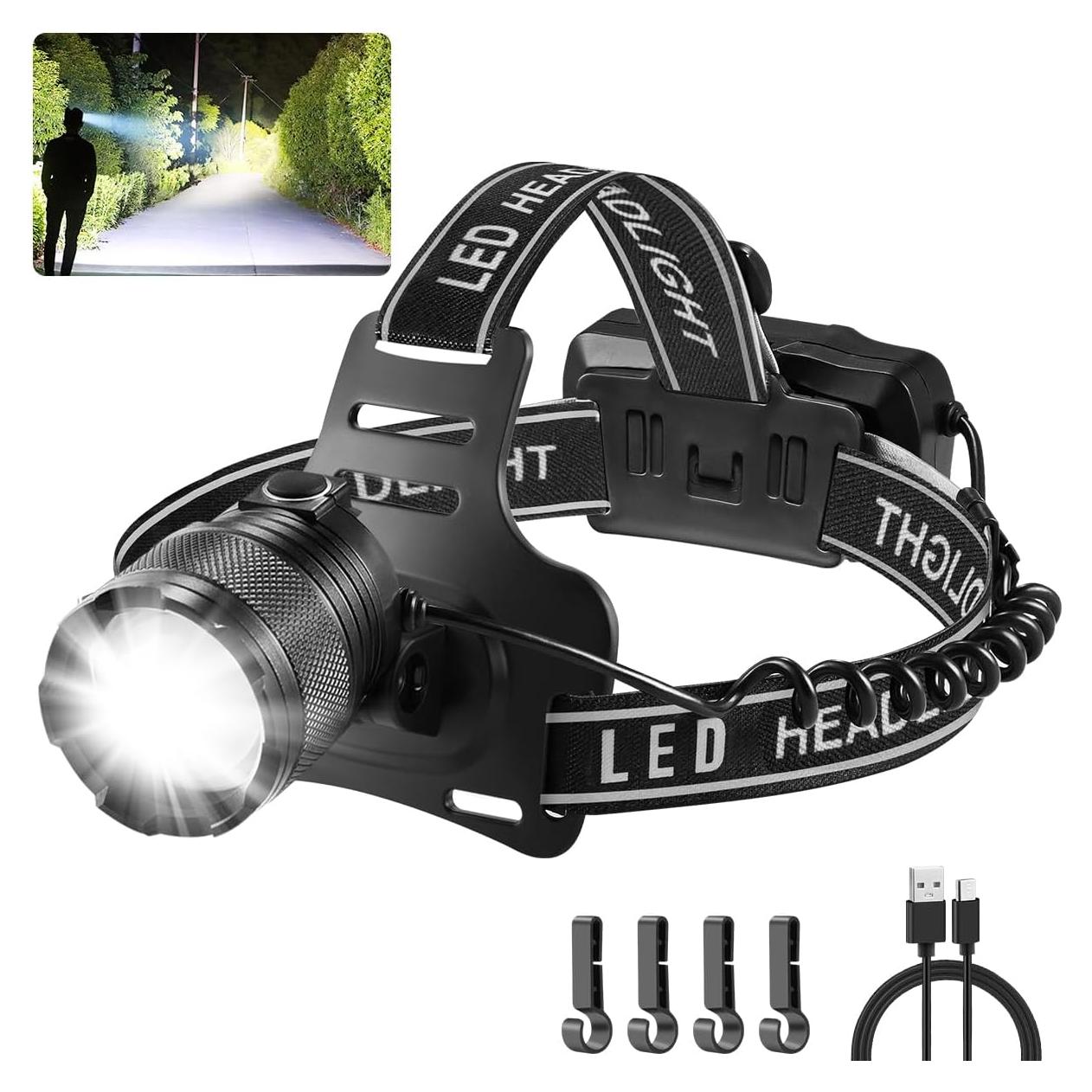 Linterna Frontal Recargable Staaricc L9000 LED Ajustable