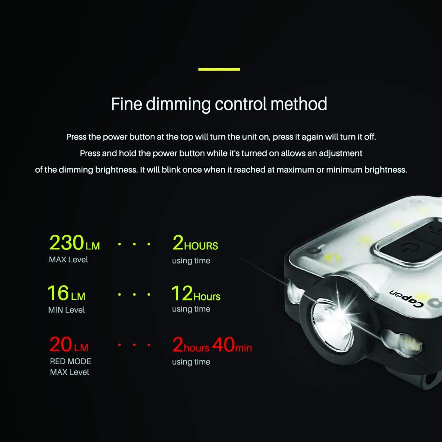 Linterna Frontal Recargable Claymore Capon 40B Tan LED USB-C