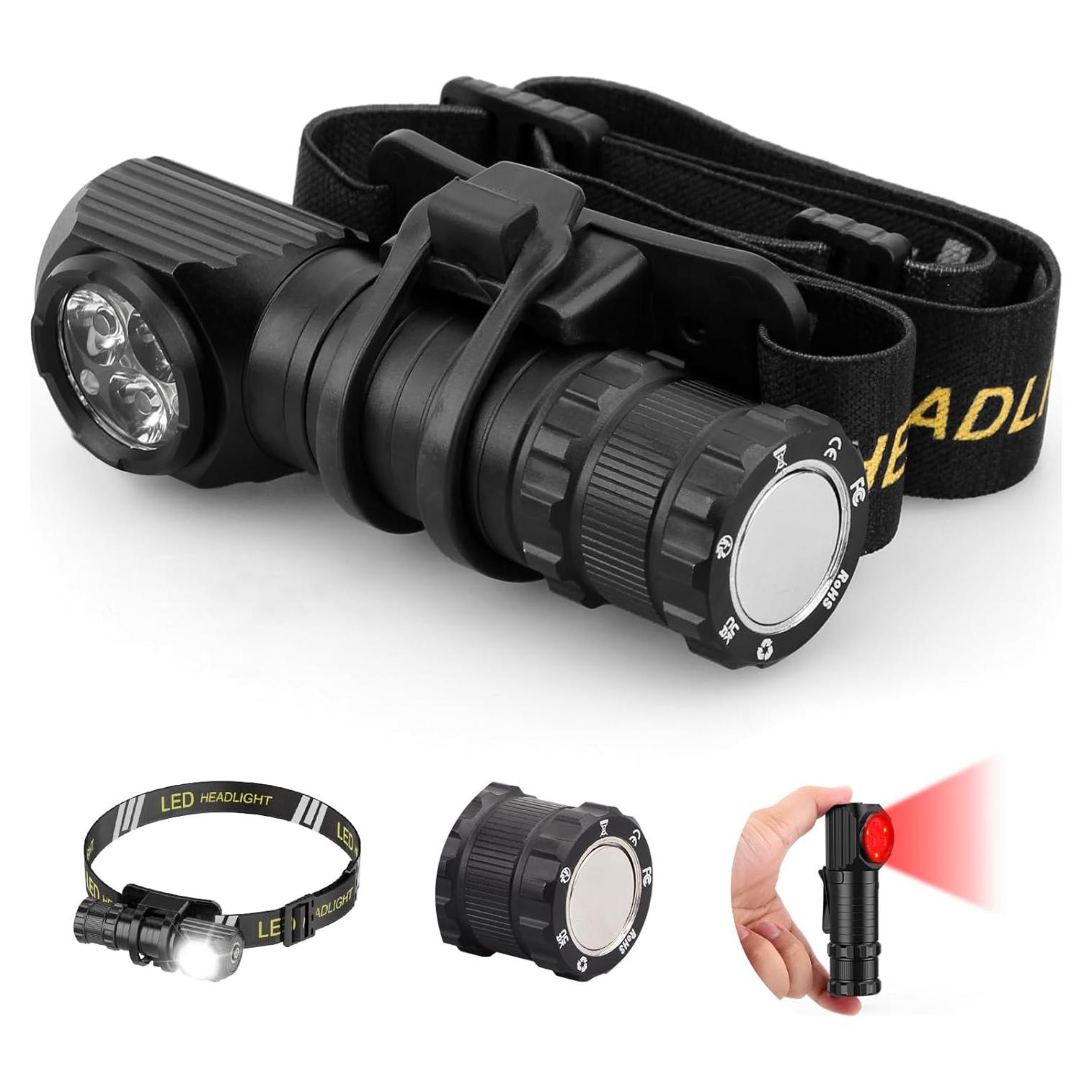 Linterna Frontal LED Recargable Spriak T300 - 7 Modos, 180°