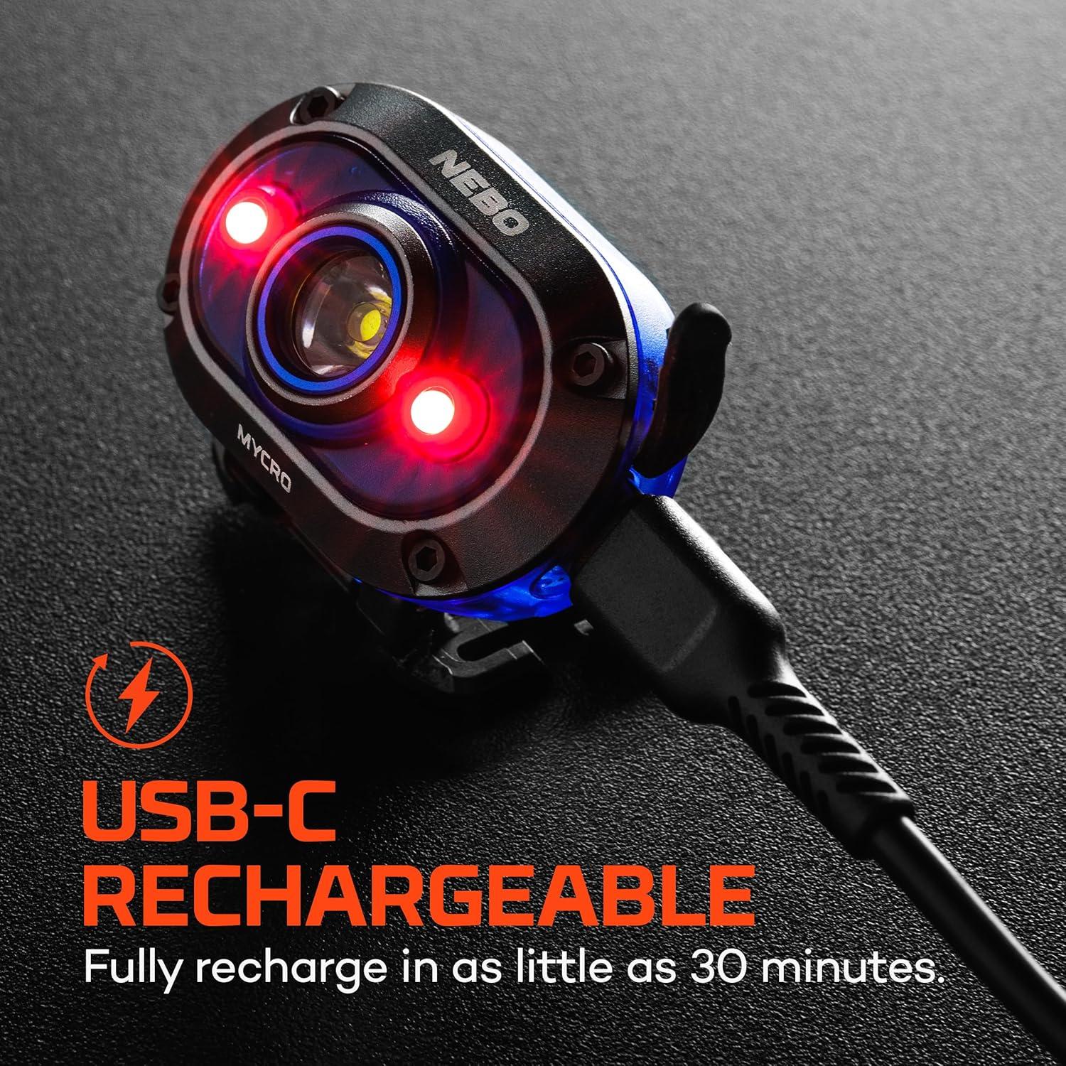 Linterna Frontal NEBO MYCRO 450 Lúmenes Recargable IPX4