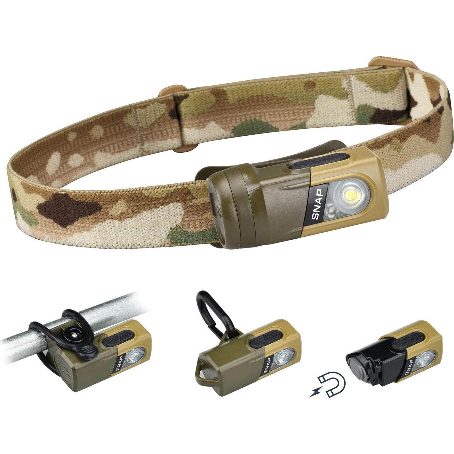 Linterna Frontal Princeton Tec Snap 300 Lúmenes RGB Multicam