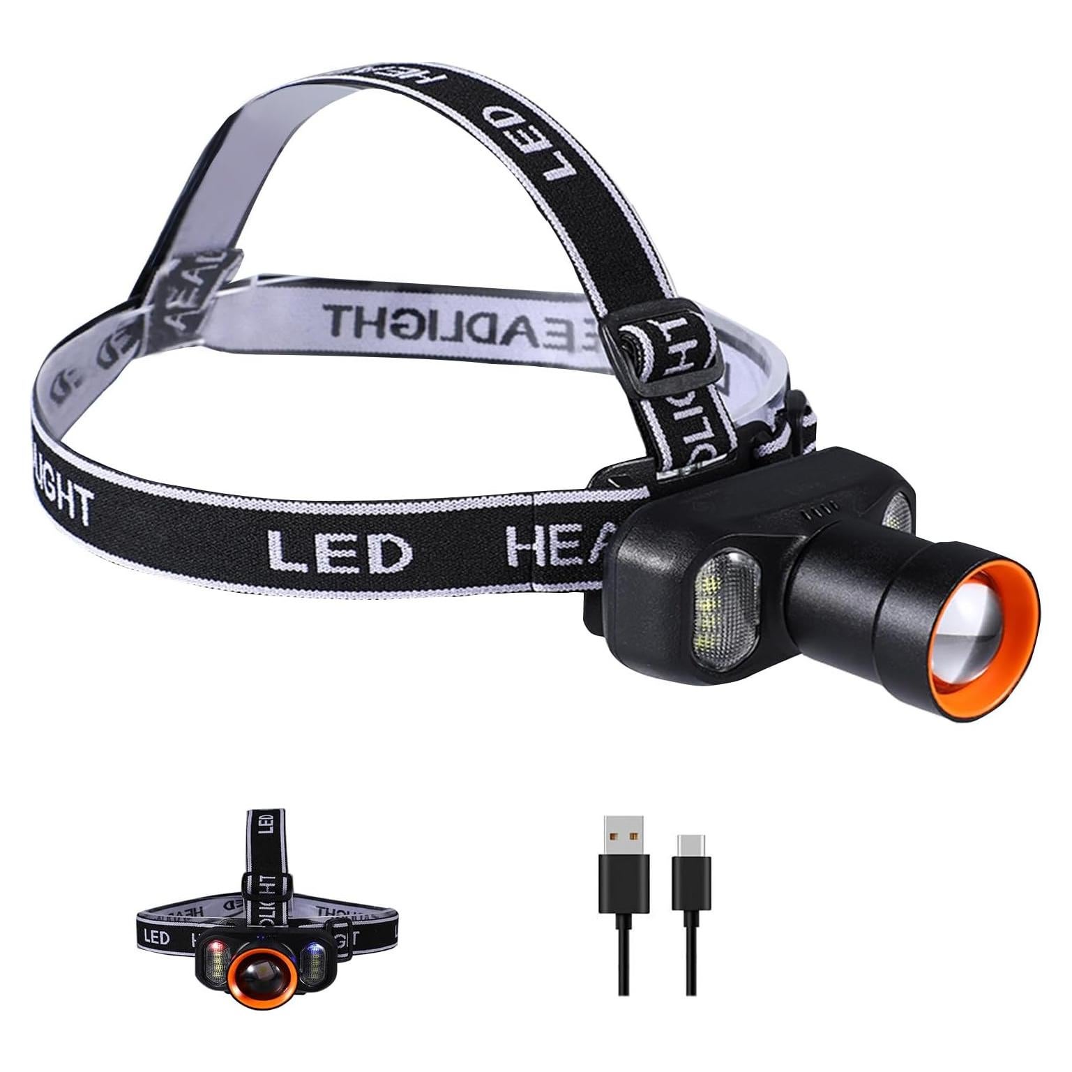 Linterna Frontal LED VAVOFO 2400mAh 2000 Lúmenes Impermeable