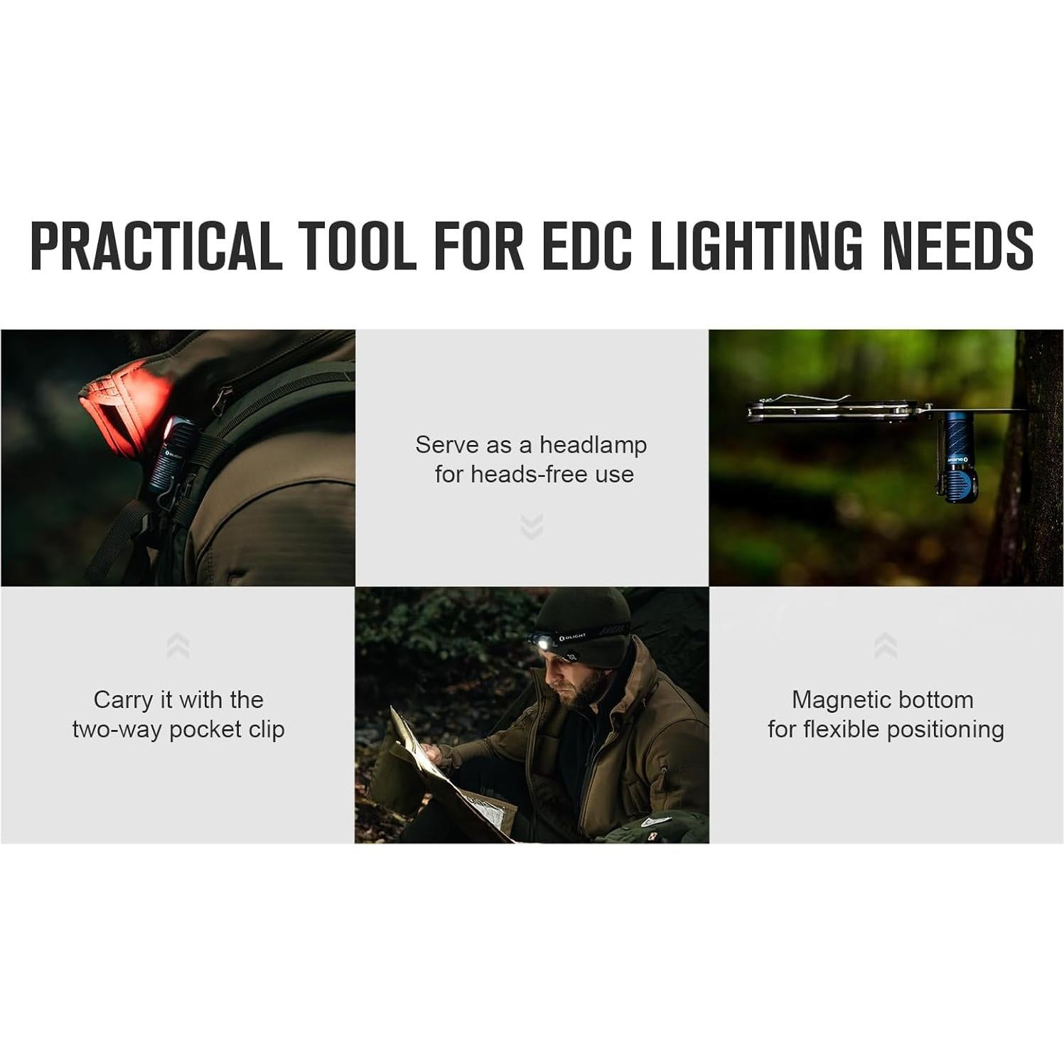 Linterna Frontal OLIGHT Perun 2 Mini 1100 Lúmenes LED Recargable