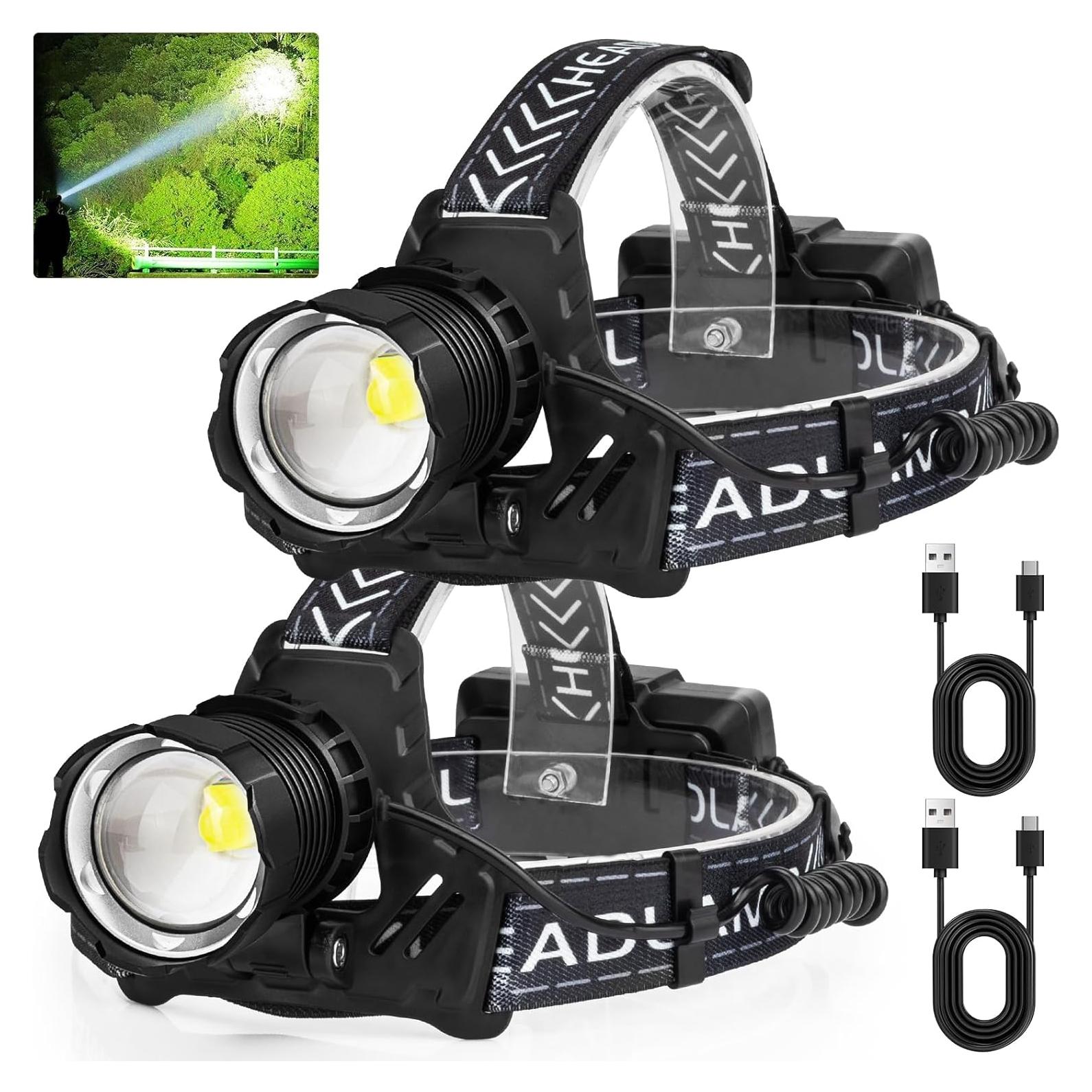 Linterna Frontal Recargable AURASEASON P36 90,000 Lúmenes IPX7