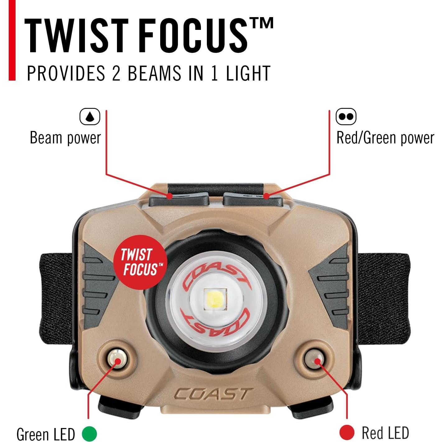 Linterna Frontal LED Coast FLX7 700 Lúmenes 3 Modos AAA
