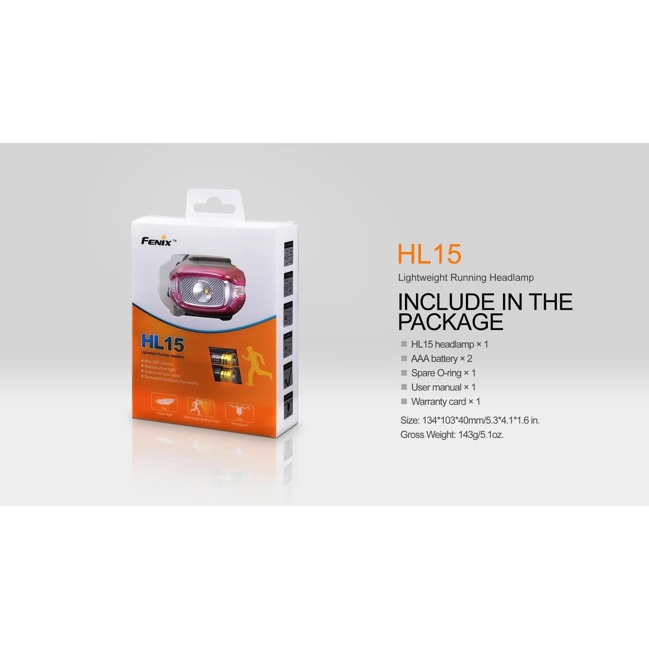 Linterna Frontal EdisonBright HL15 200 Lúmenes LED Ligera