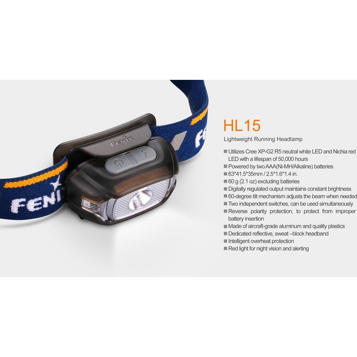 Linterna Frontal EdisonBright HL15 200 Lúmenes LED Ligera