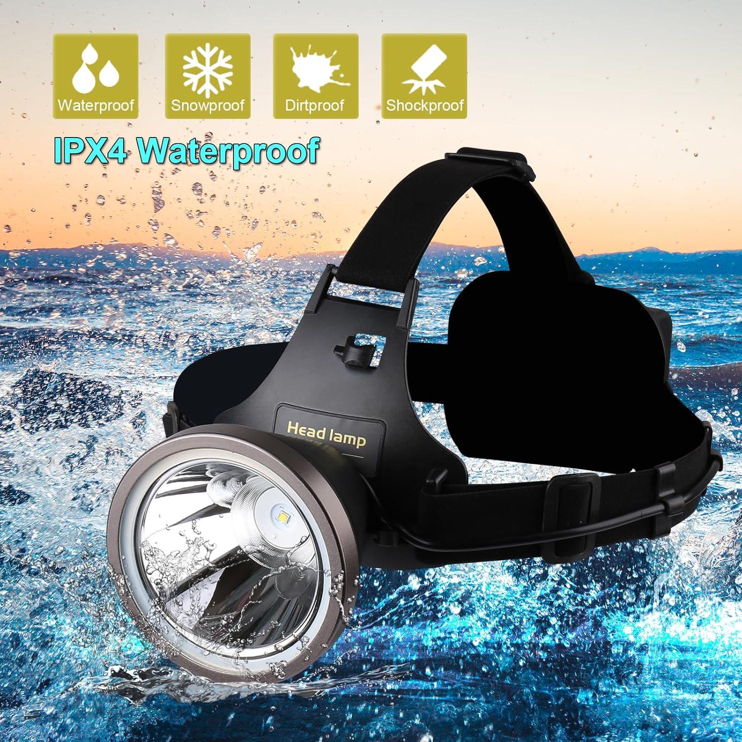 Linterna Frontal LED Amkulop S5 Recargable USB C 9300mAh IPX4