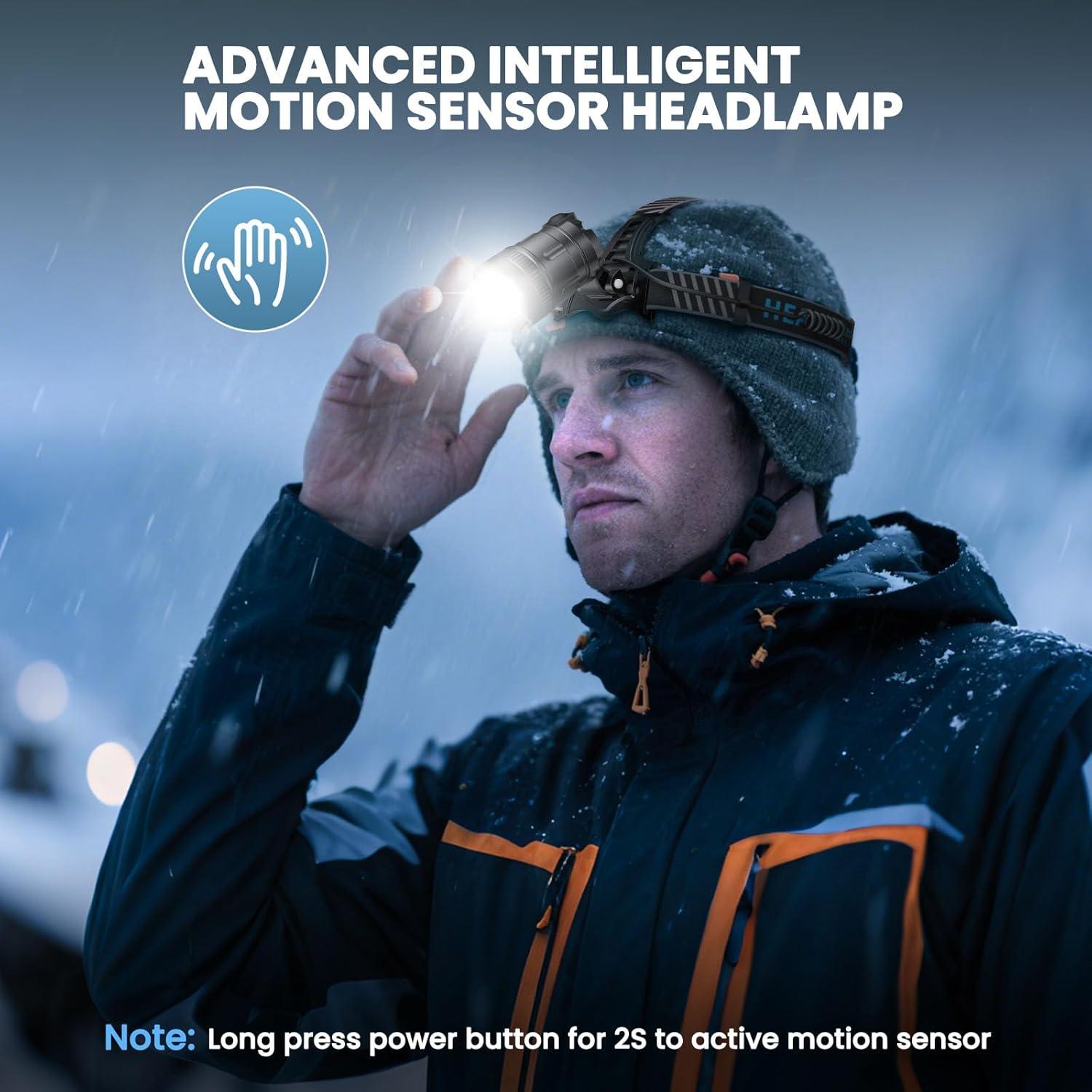 Linterna Frontal Recargable YNYS 990000 Lúmenes 4 Colores