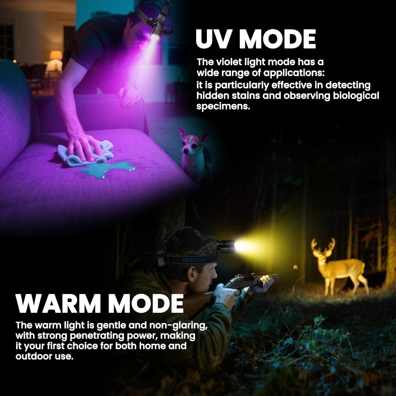 Linterna Frontal Recargable YNYS 990000 Lúmenes 4 Colores