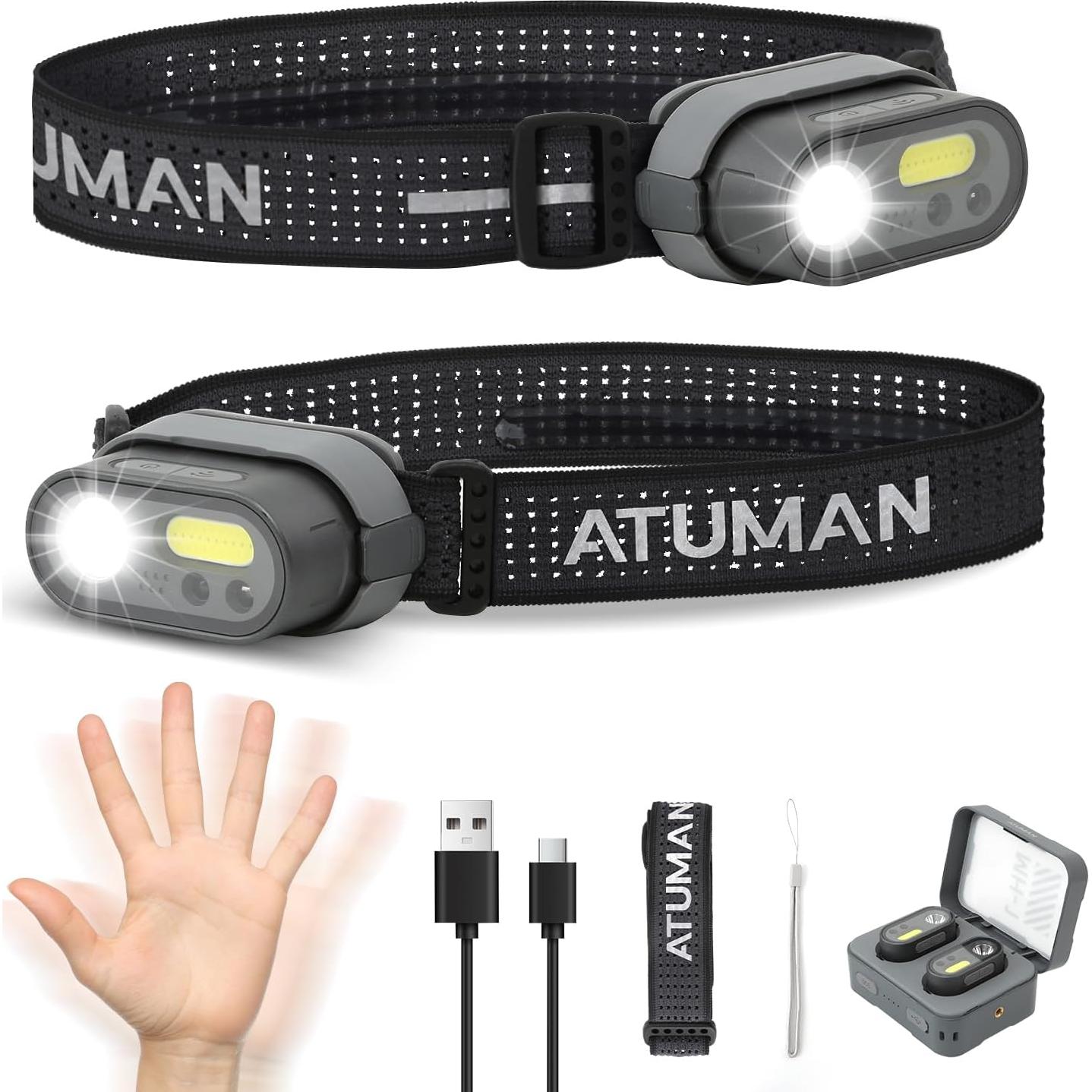 Linterna Frontal LED Recargable MH1 con Sensor de Movimiento