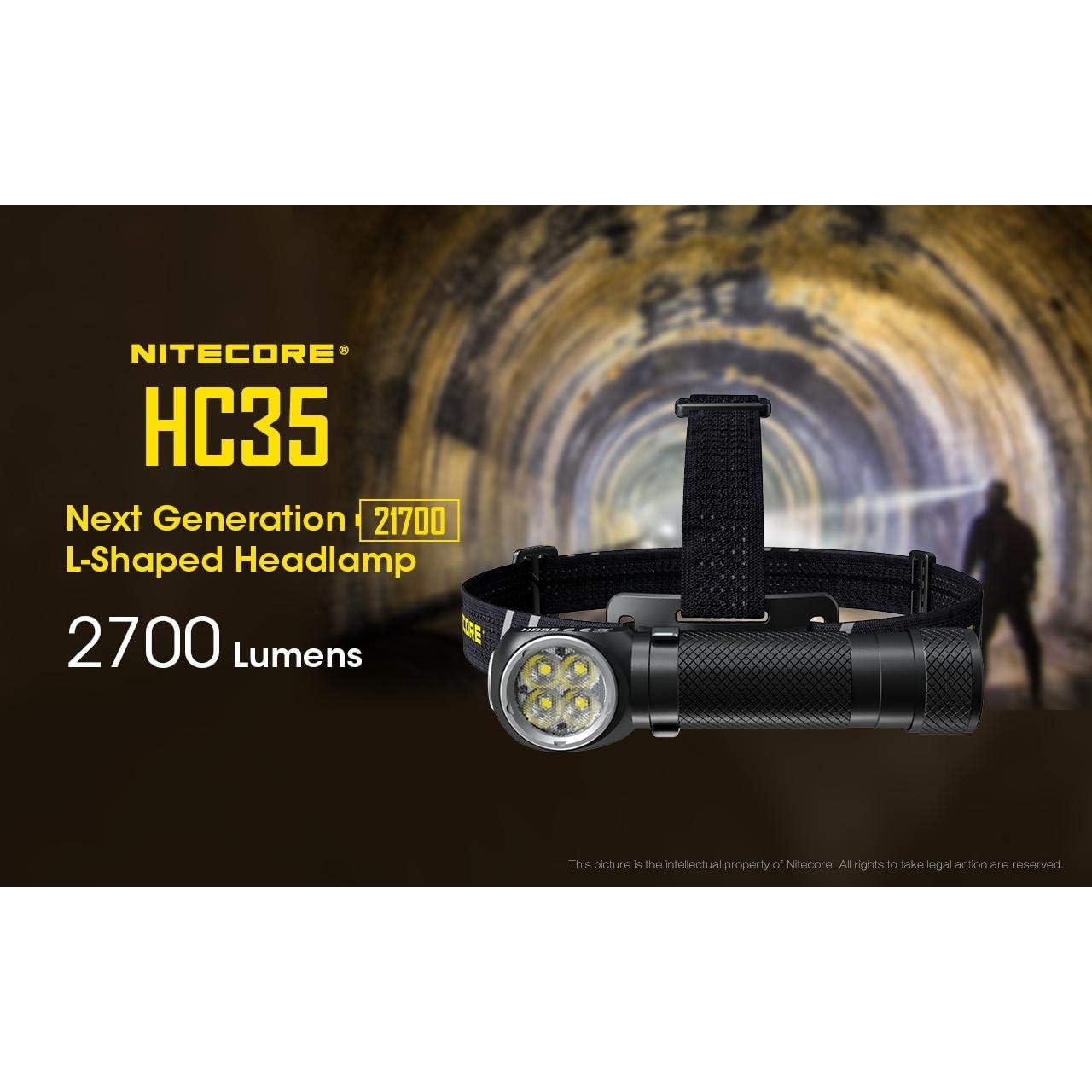 Linterna Frontal LED Nitecore HC35 - 2700 Lúmenes - Batería y Cable USB