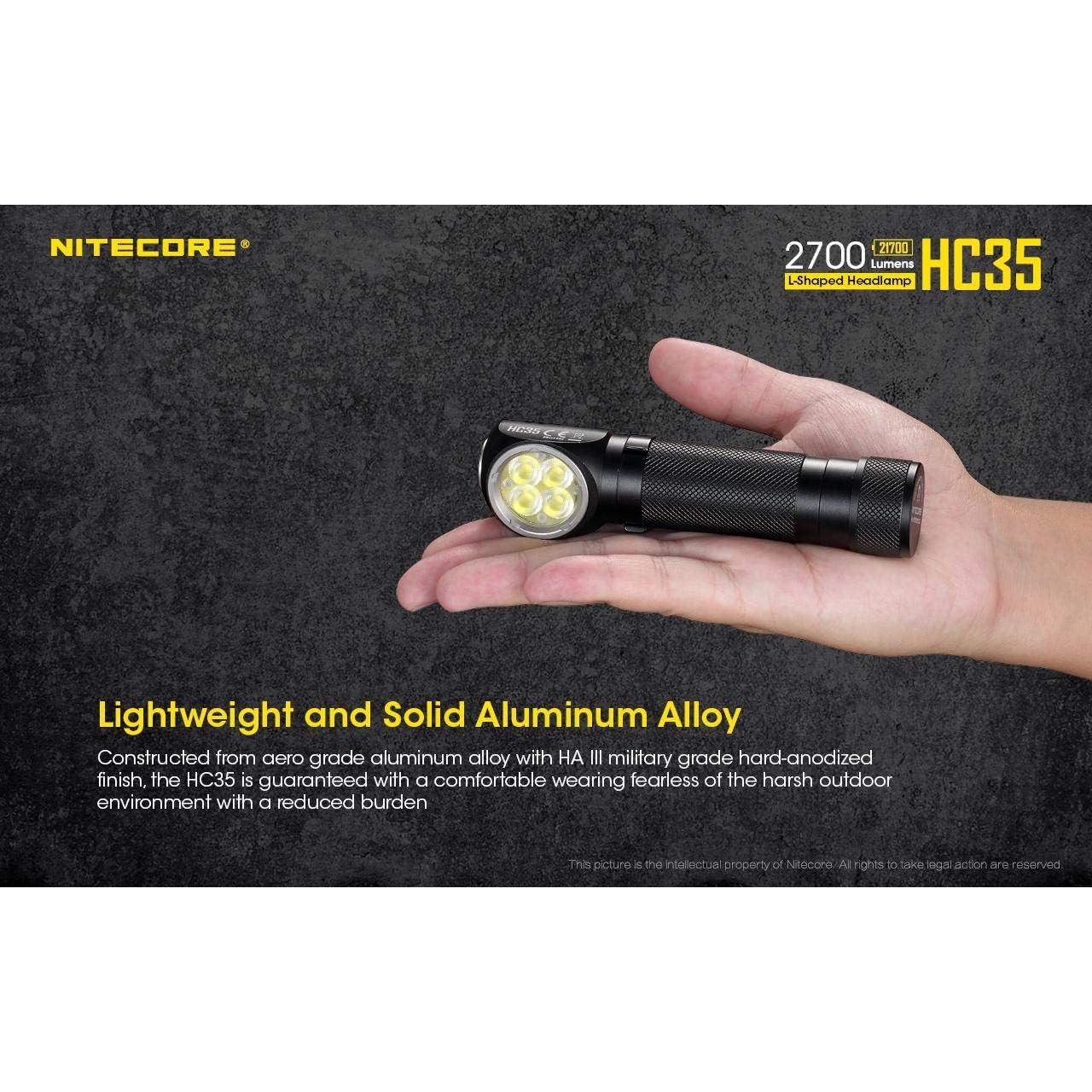 Linterna Frontal LED Nitecore HC35 - 2700 Lúmenes - Batería y Cable USB