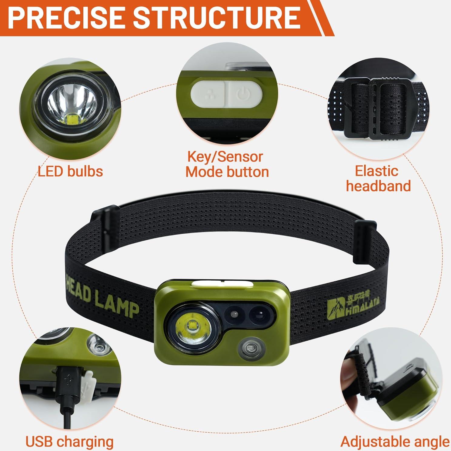 Linterna Frontal LED Himalaya Verde IPX64 300 Lúmenes