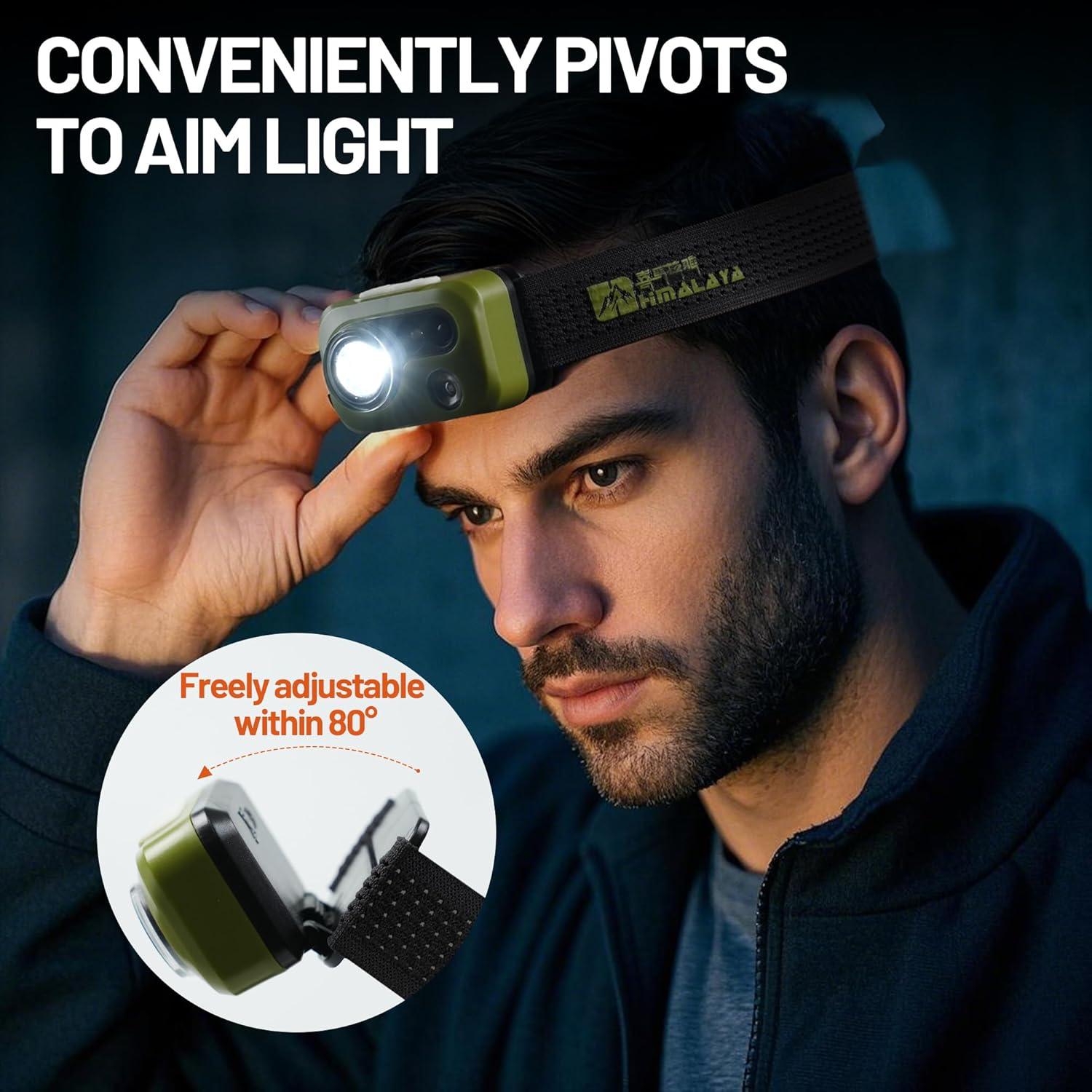 Linterna Frontal LED Himalaya Verde IPX64 300 Lúmenes