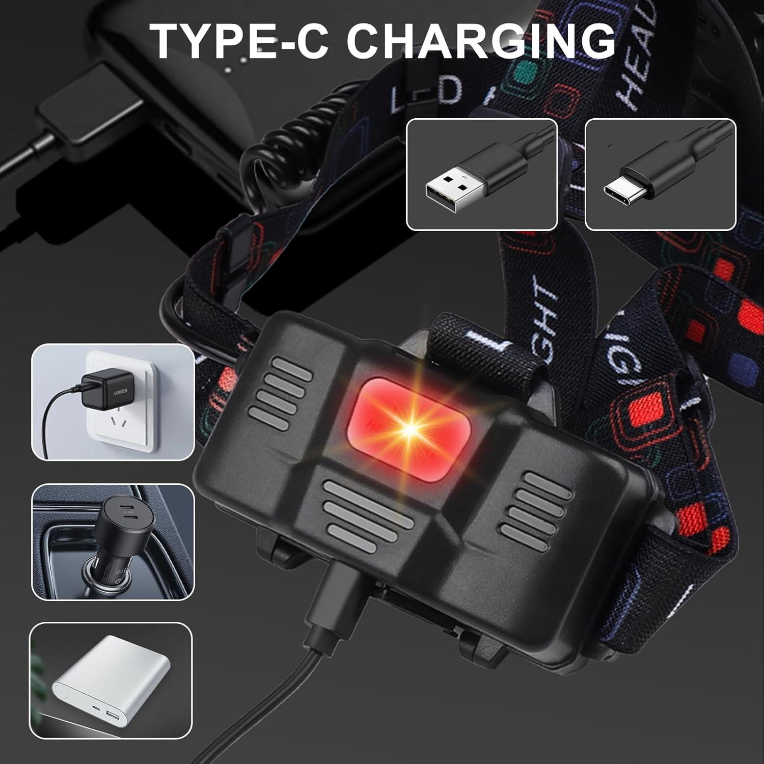 Linterna Frontal Recargable Minsk MH-8507 800 Lúmenes IPX4