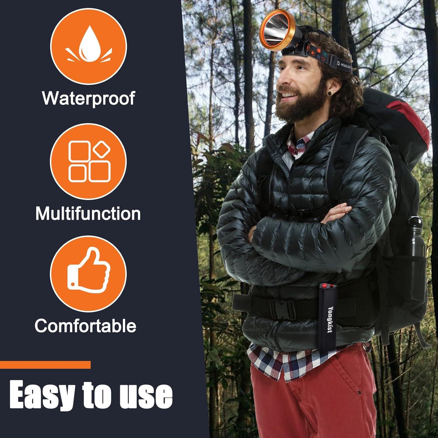 Linterna Frontal LED Yongkist 8401 Recargable a Prueba de Agua