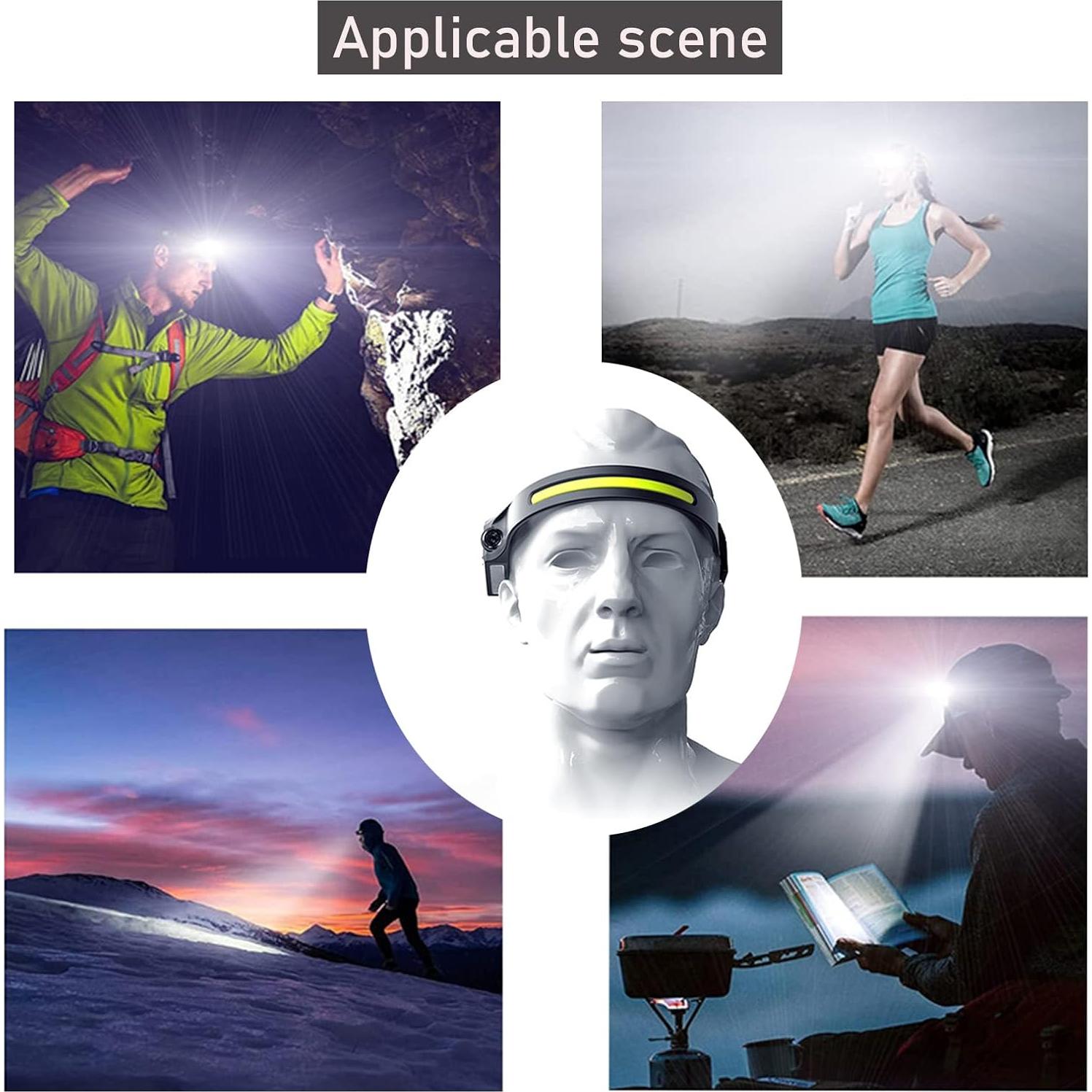 Linterna Frontal LED NUTSE Recargable IPX4 230° 2PCS