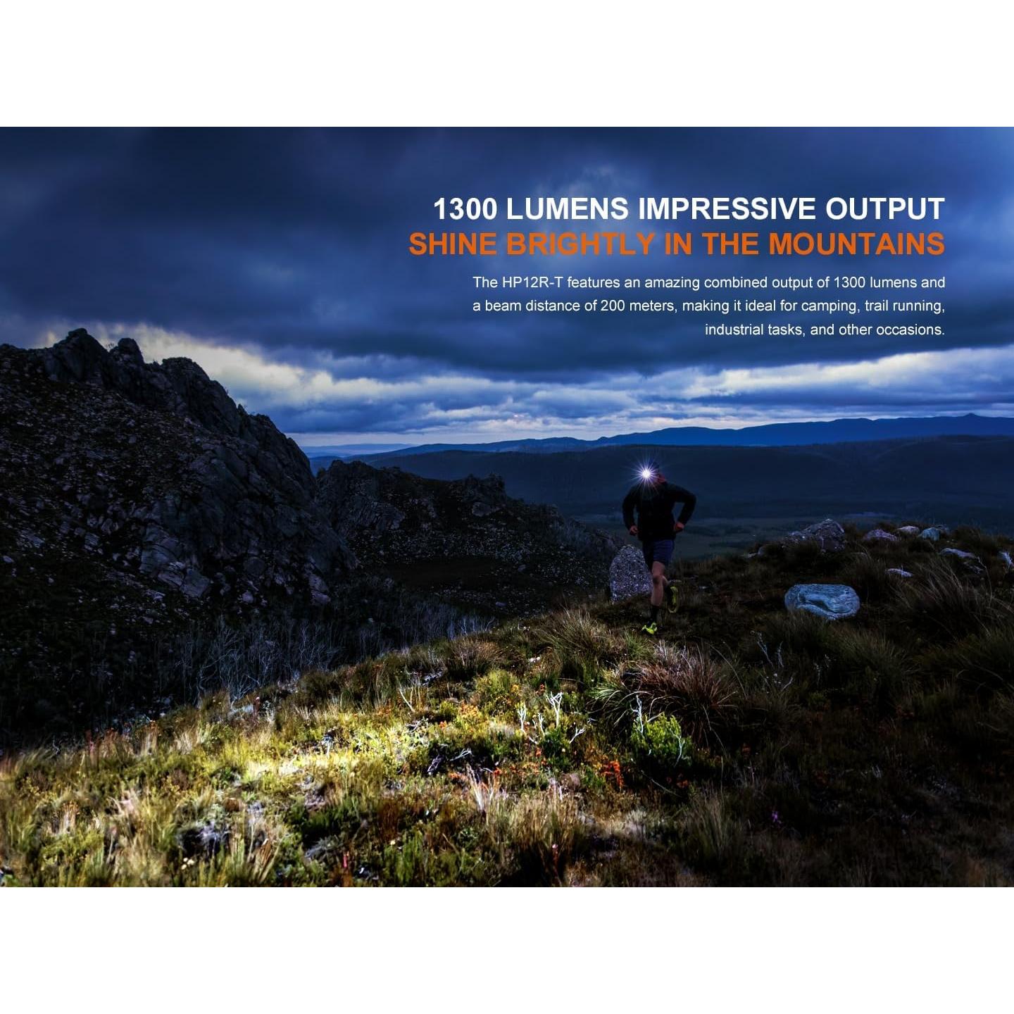 Linterna Frontal Fenix HP12R-T 1300 Lúmenes Recargable USB-C