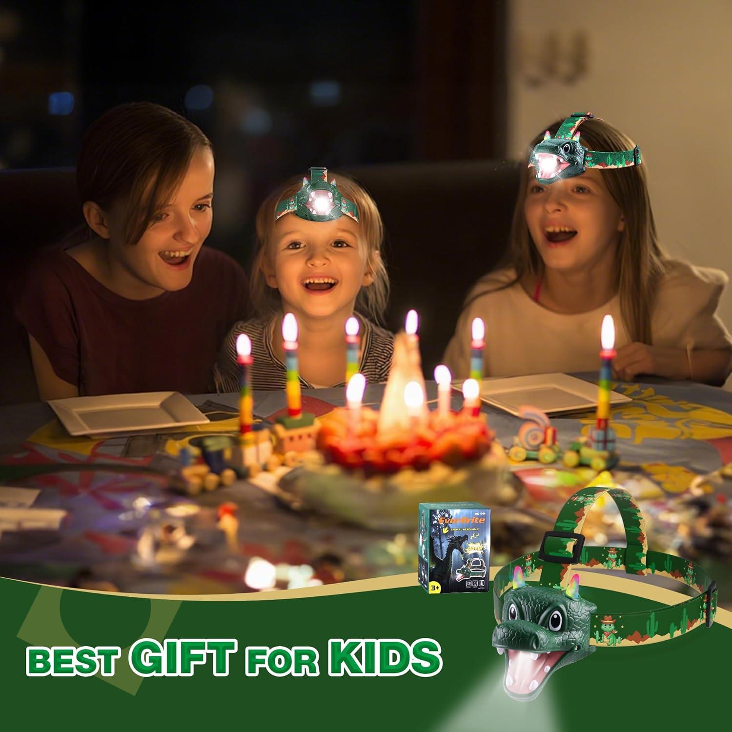 Linterna Frontal LED para Niños EverBrite Dragón RGB, 4 Modos