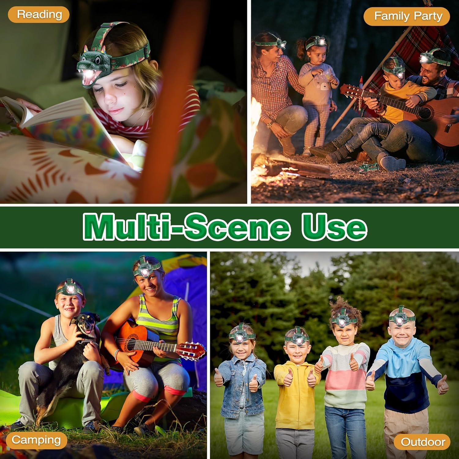 Linterna Frontal LED para Niños EverBrite Dragón RGB, 4 Modos