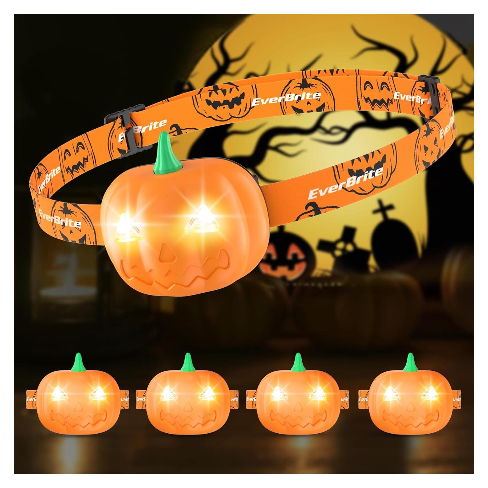 Linterna Frontal LED EverBrite Halloween 5 Piezas Naranja