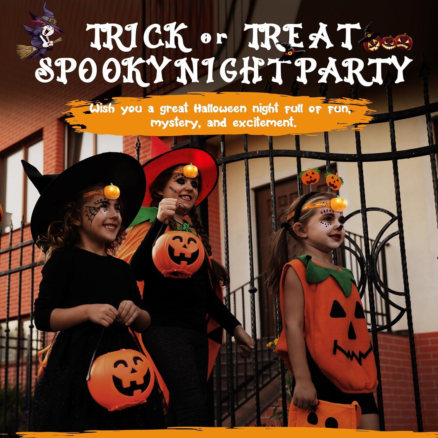 Linterna Frontal LED EverBrite Halloween 5 Piezas Naranja