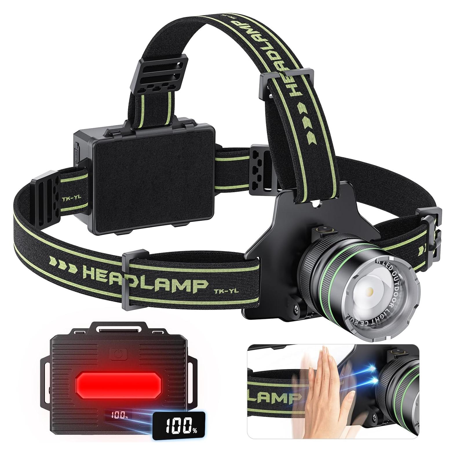 Linterna Frontal YNYS LED Recargable 1080 Lúmenes IPX7 10 Modos