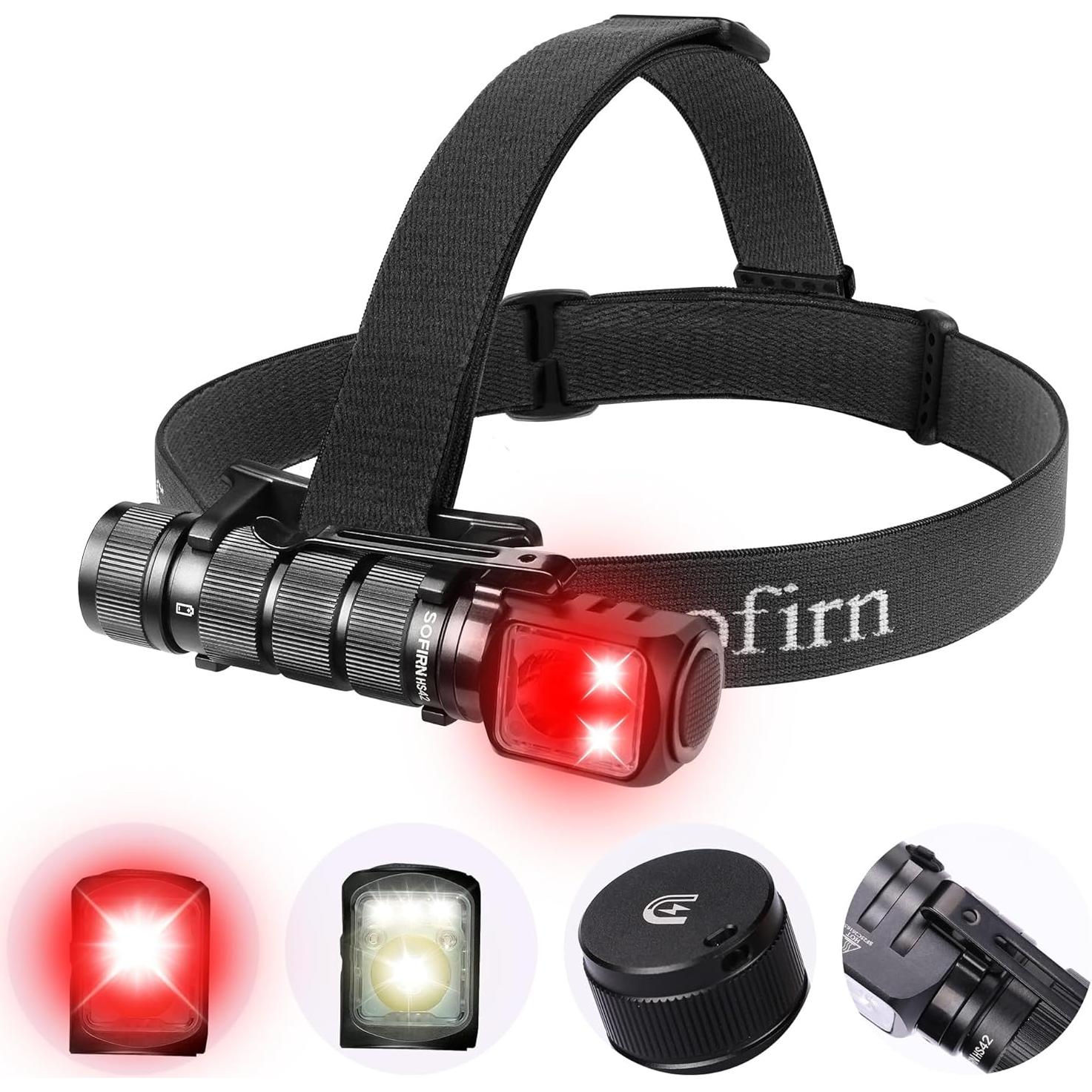 Linterna Frontal Sofirn HS42 Recargable 2100 Lúmenes IP66