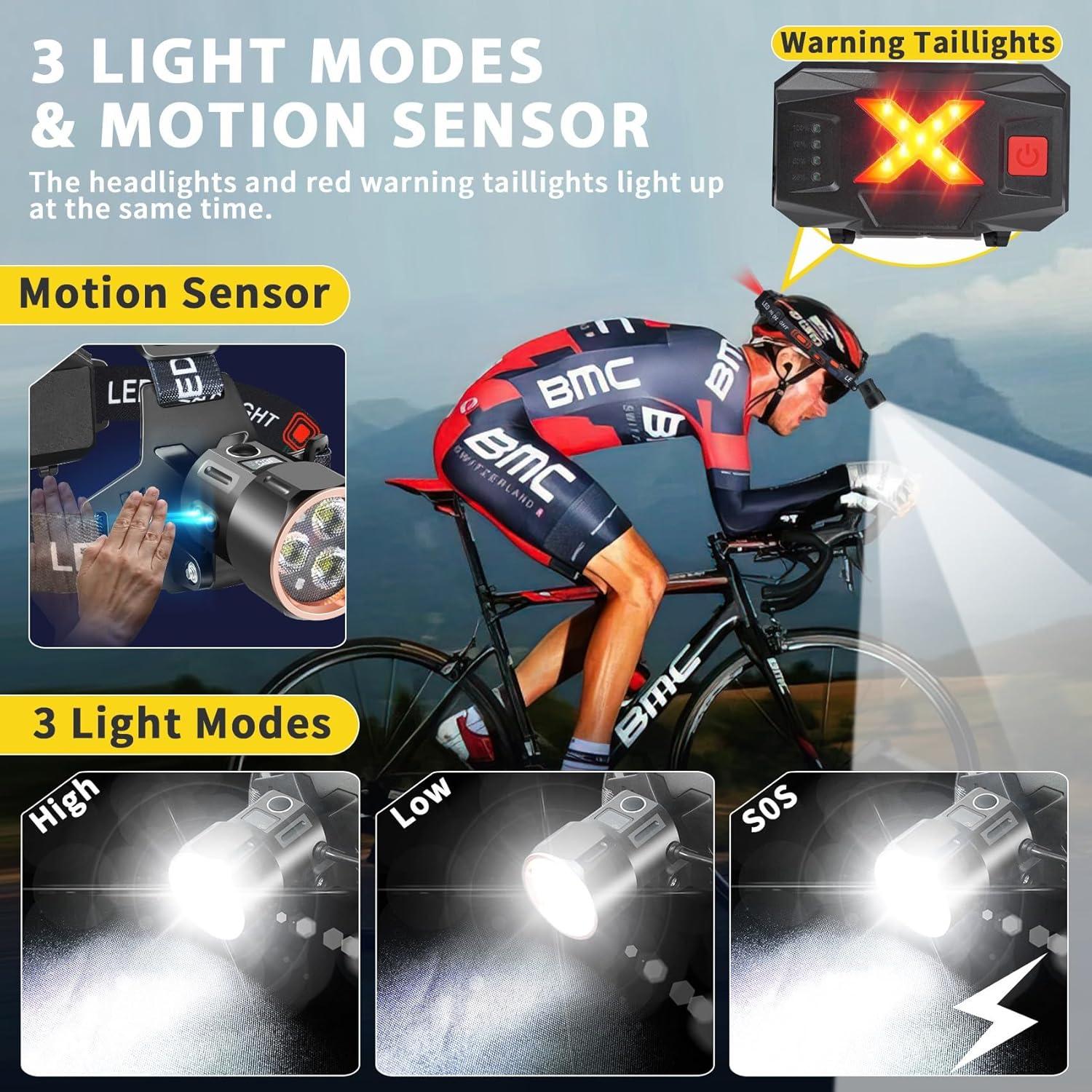 Linterna Frontal LED Recargable LoTanop 3000LM 4 Modos IP67