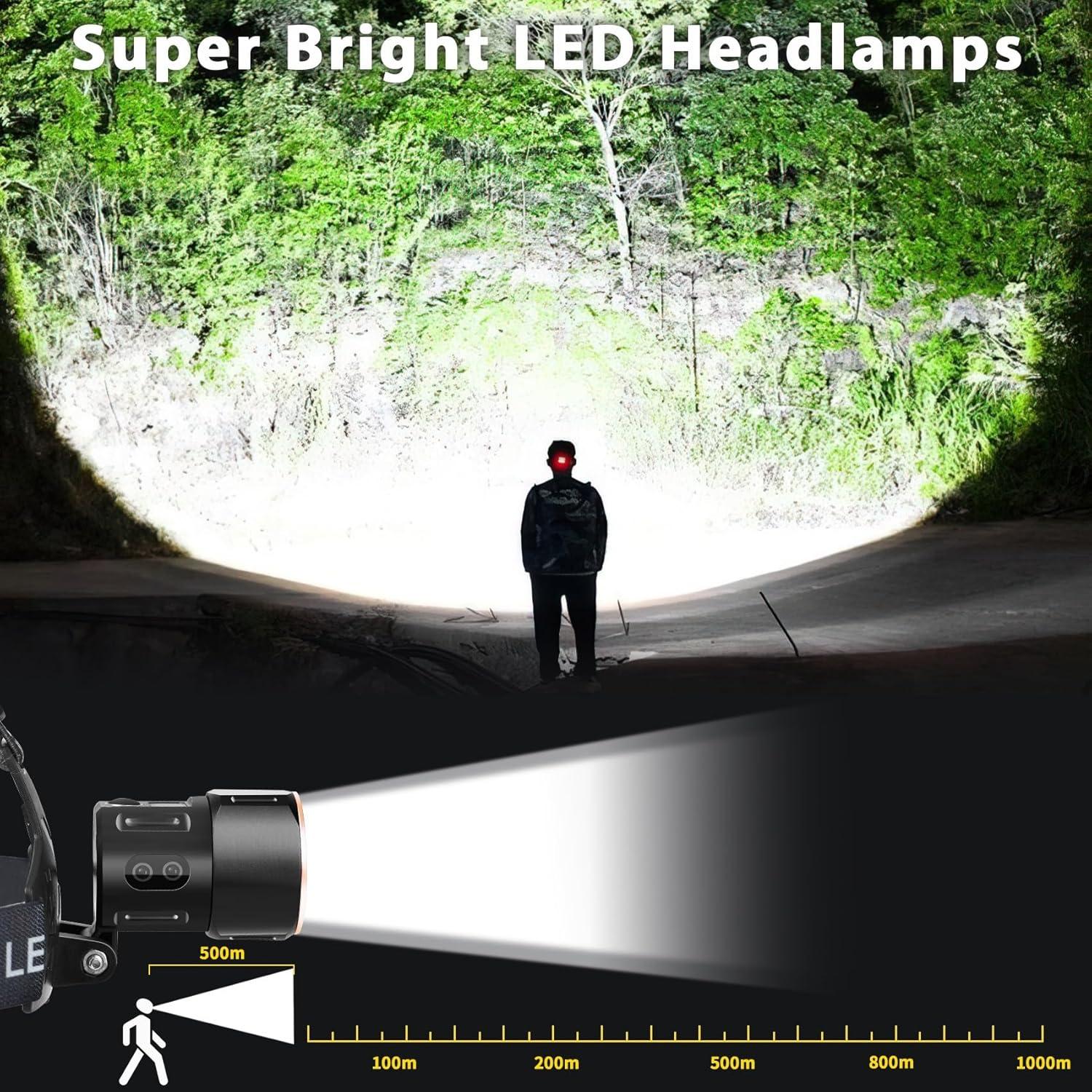 Linterna Frontal LED Recargable LoTanop 3000LM 4 Modos IP67