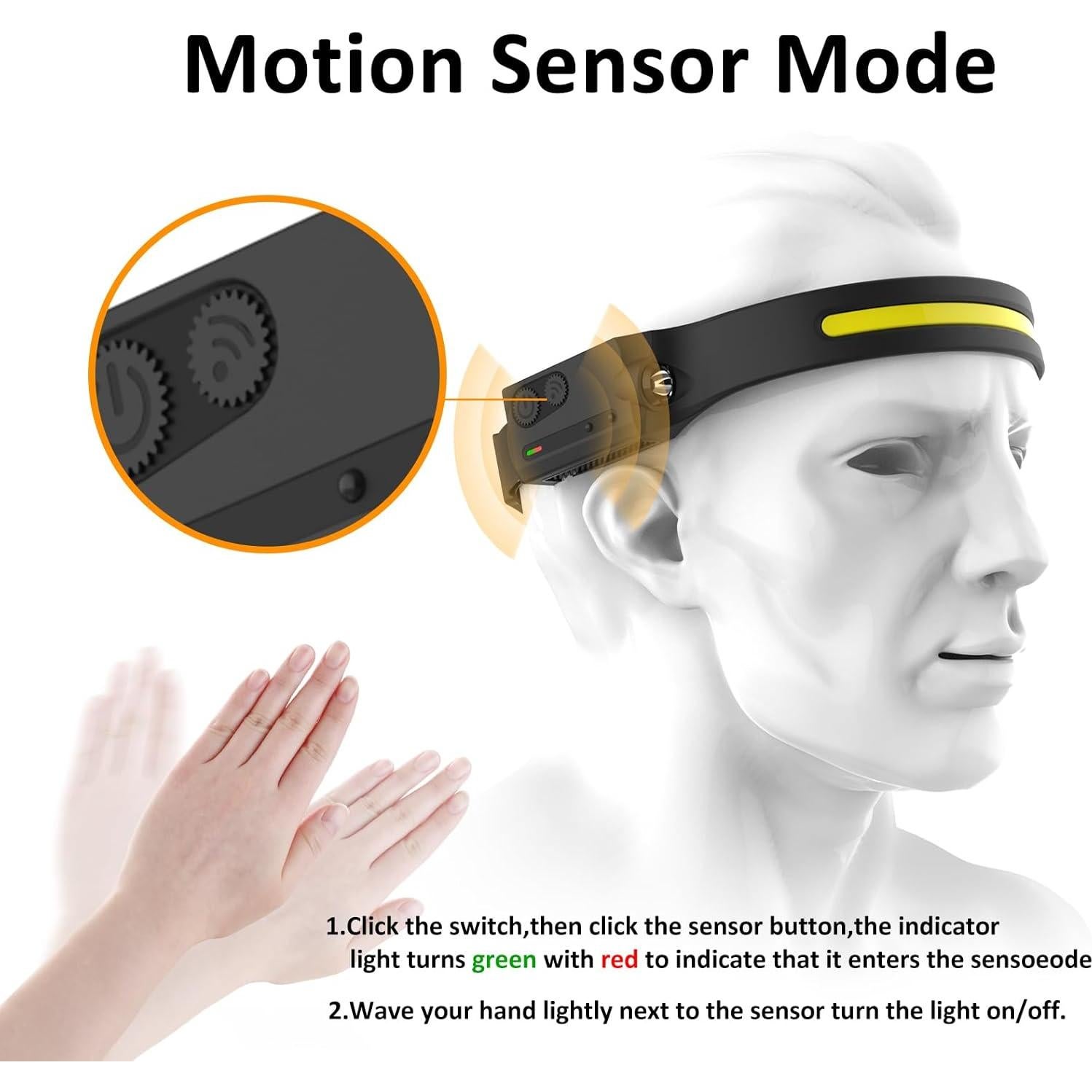 Linterna Frontal LED Recargable Pristar 350 Lúmenes 5 Modos