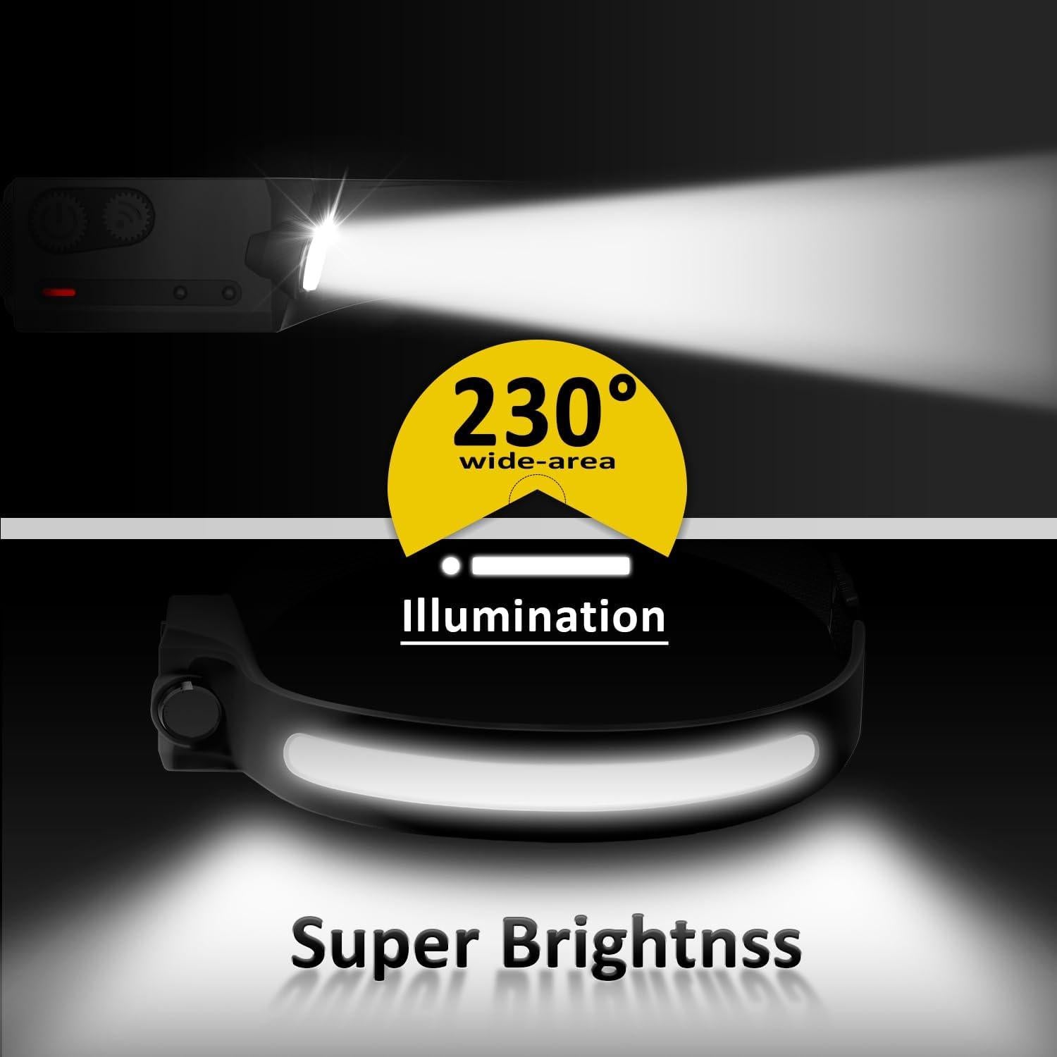 Linterna Frontal LED Recargable Pristar 350 Lúmenes 5 Modos