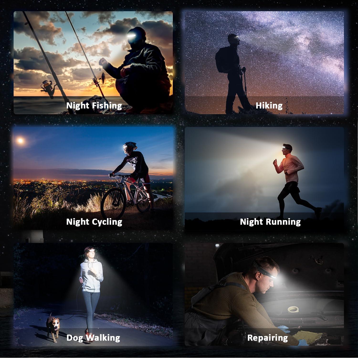 Linterna Frontal LED Recargable Pristar 350 Lúmenes 5 Modos