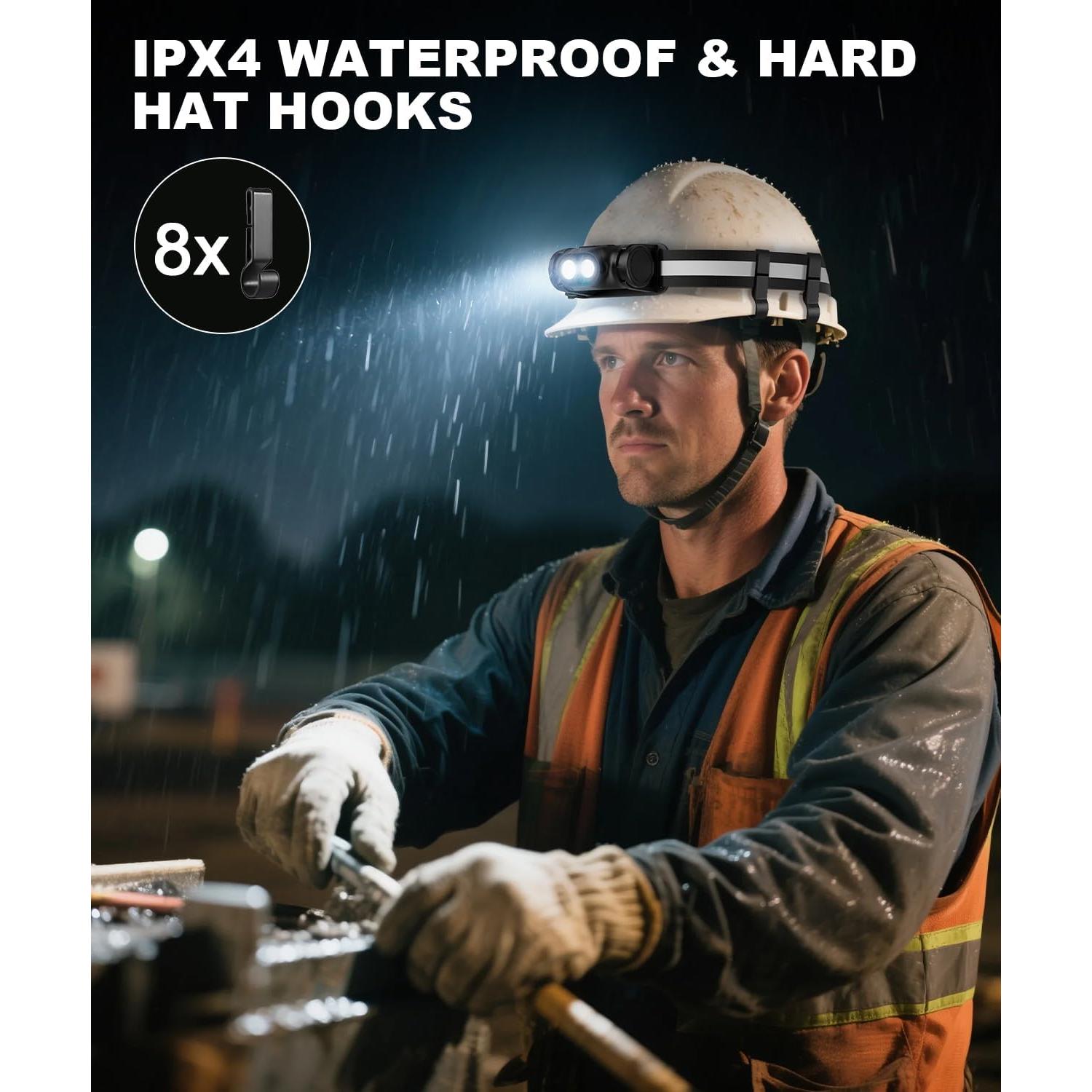 Linterna Frontal Recargable Spriak 2 Paquete LED 4 Modos