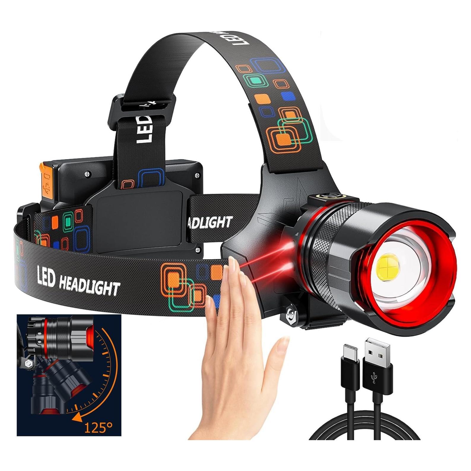 Linterna Frontal Recargable UVER HD-F-V47-C 90000 Lúmenes IPX7