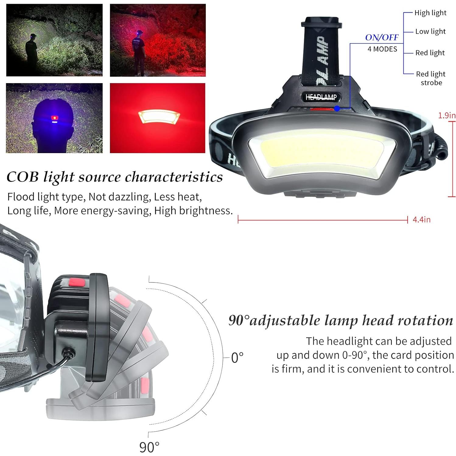 Luz Frontal Recargable DARKBEAM COB 2000 Lúmenes IPX4
