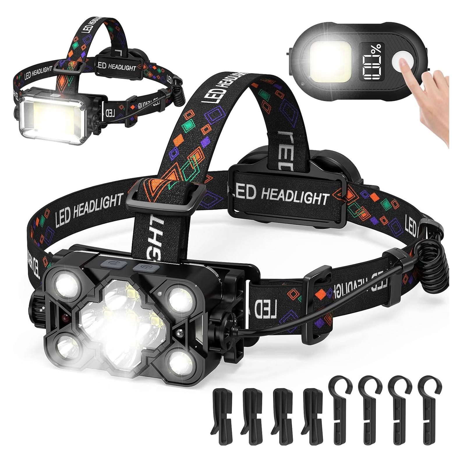 Linterna Frontal Recargable MoKo 2500 Lúmenes IP44 13 Modos