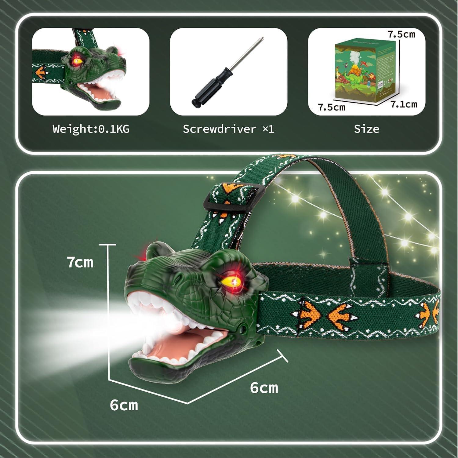 Linterna LED T-Rex Niovexium para Niños 3 Modos Verde