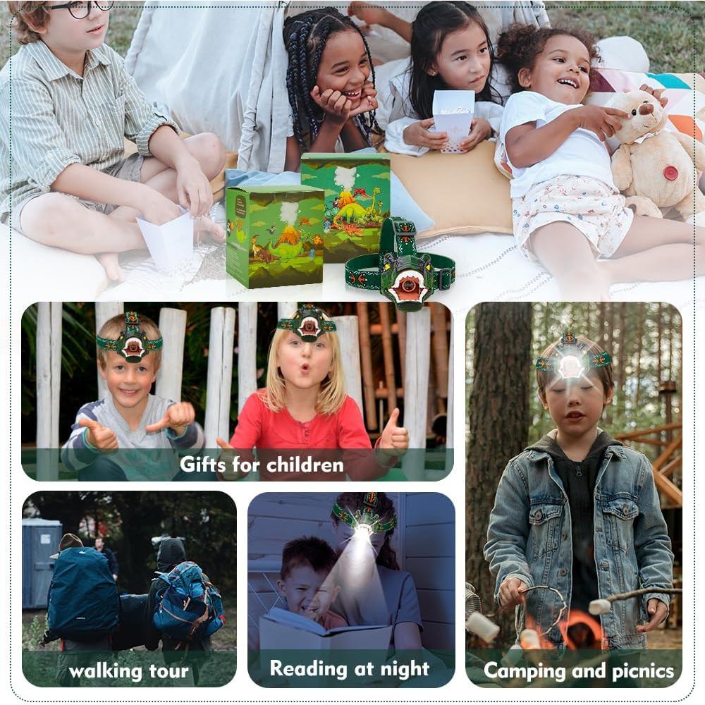 Linterna LED T-Rex Niovexium para Niños 3 Modos Verde