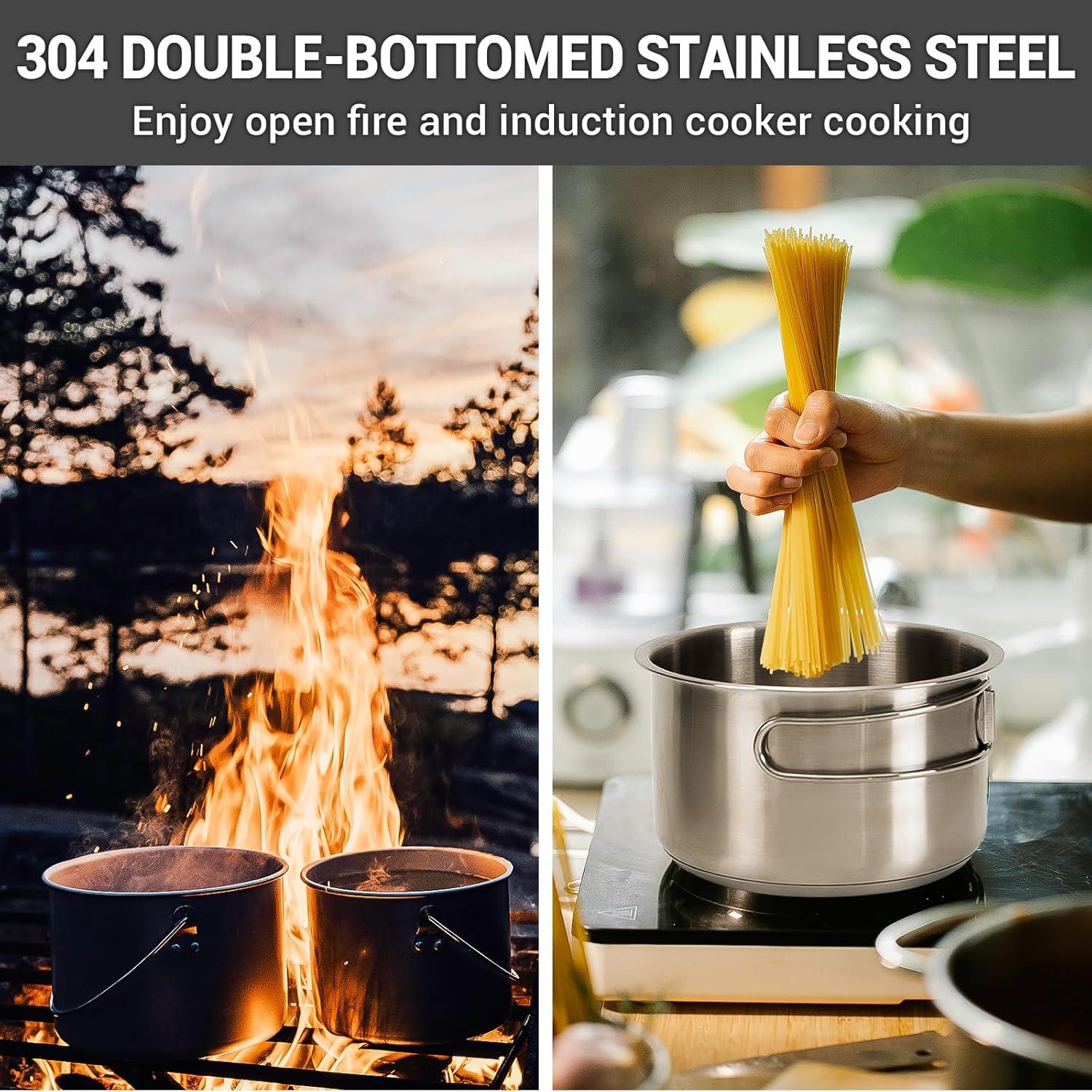 Juego de Utensilios de Cocina KingCamp Acero Inoxidable 4-6 Personas